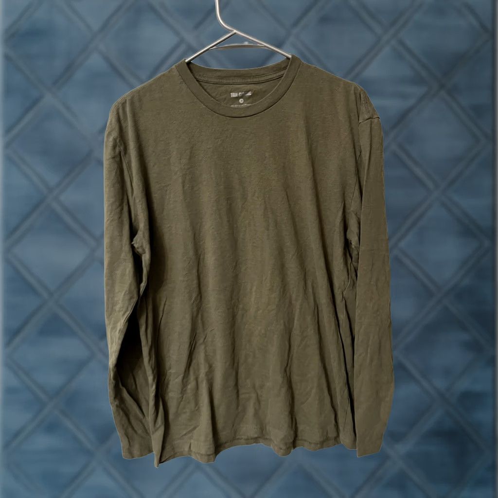Vintage True Classic Shirt Mens Size M Green Crew Neck Long Sleeve Cotton Blend Stretch Solid T‑Shirt Size US M / EU 48-50 / 2 - 1 Thumbnail