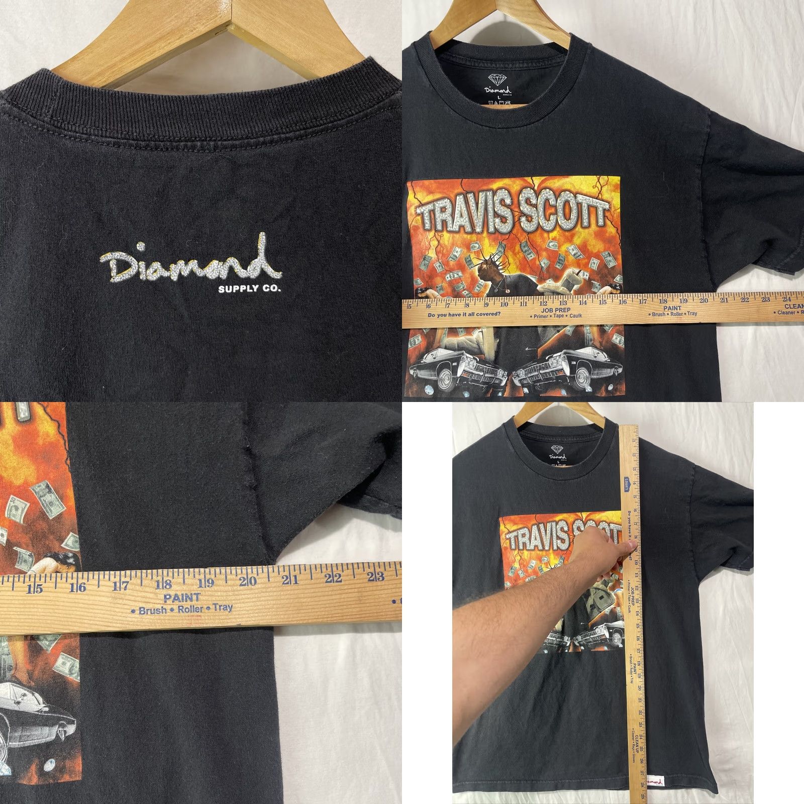 Diamond Supply Co. Travis Scott Shirt Mens Large Diamond Supply Co Hip Hop Tee Streetwear Adult Shirt Size US L / EU 52-54 / 3 - 8 Thumbnail