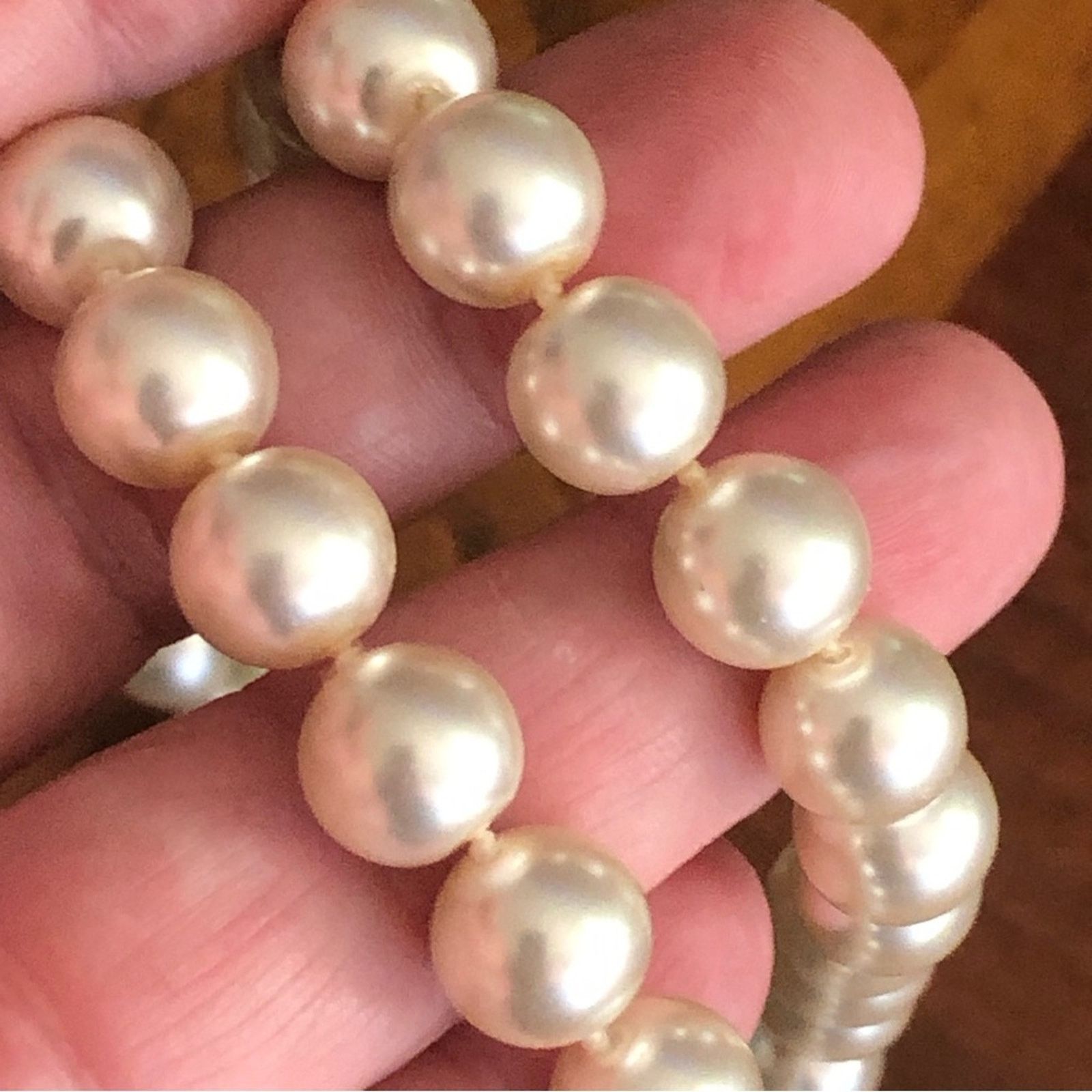 Vintage Vintage cream heavy knotted glass pearl necklace Size ONE SIZE - 2 Thumbnail