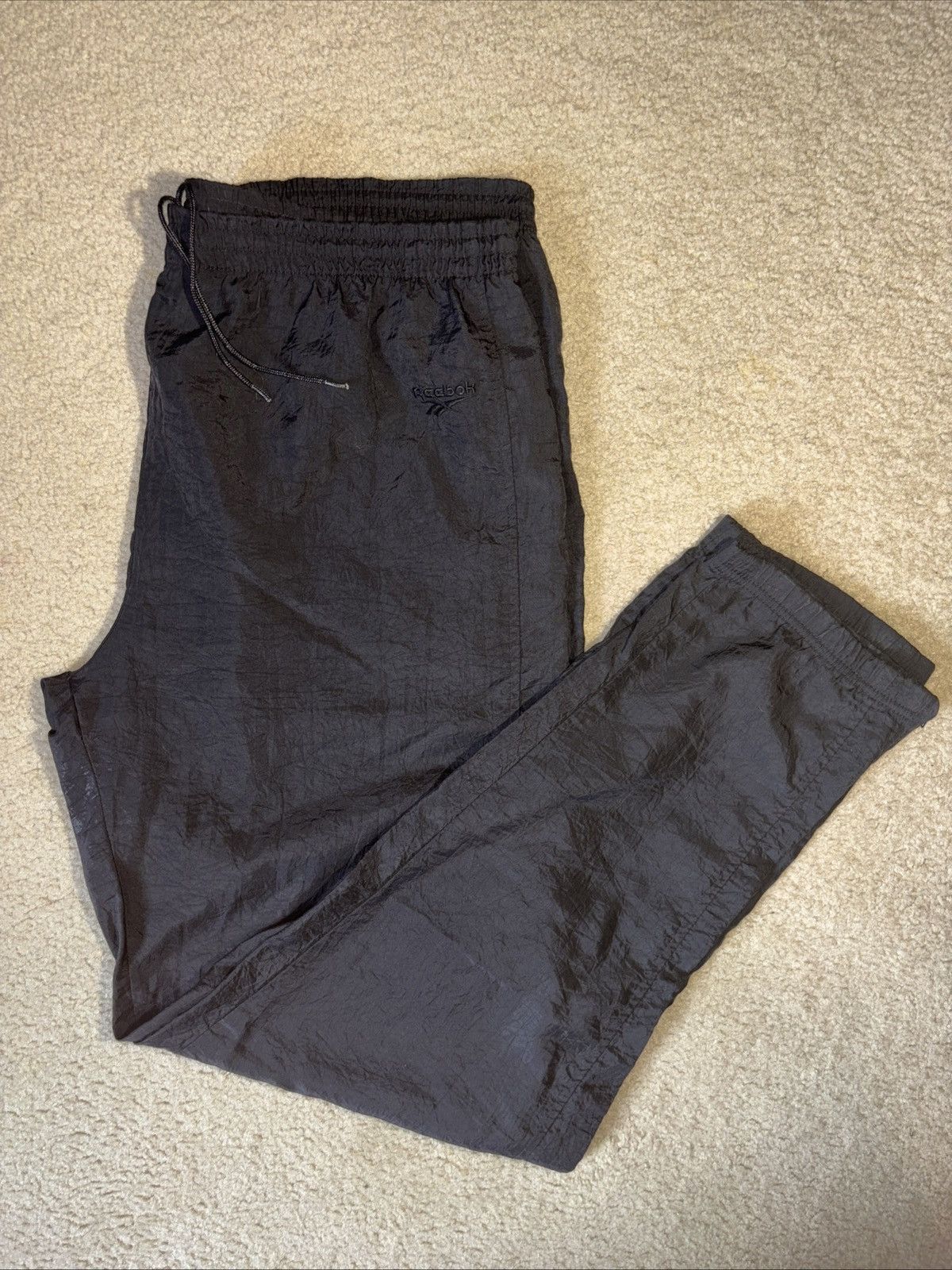 Reebok Reebok Pants Men's XL Black Nylon Windbreaker Lined Cuffed Size US 36 / EU 52 - 1 Thumbnail