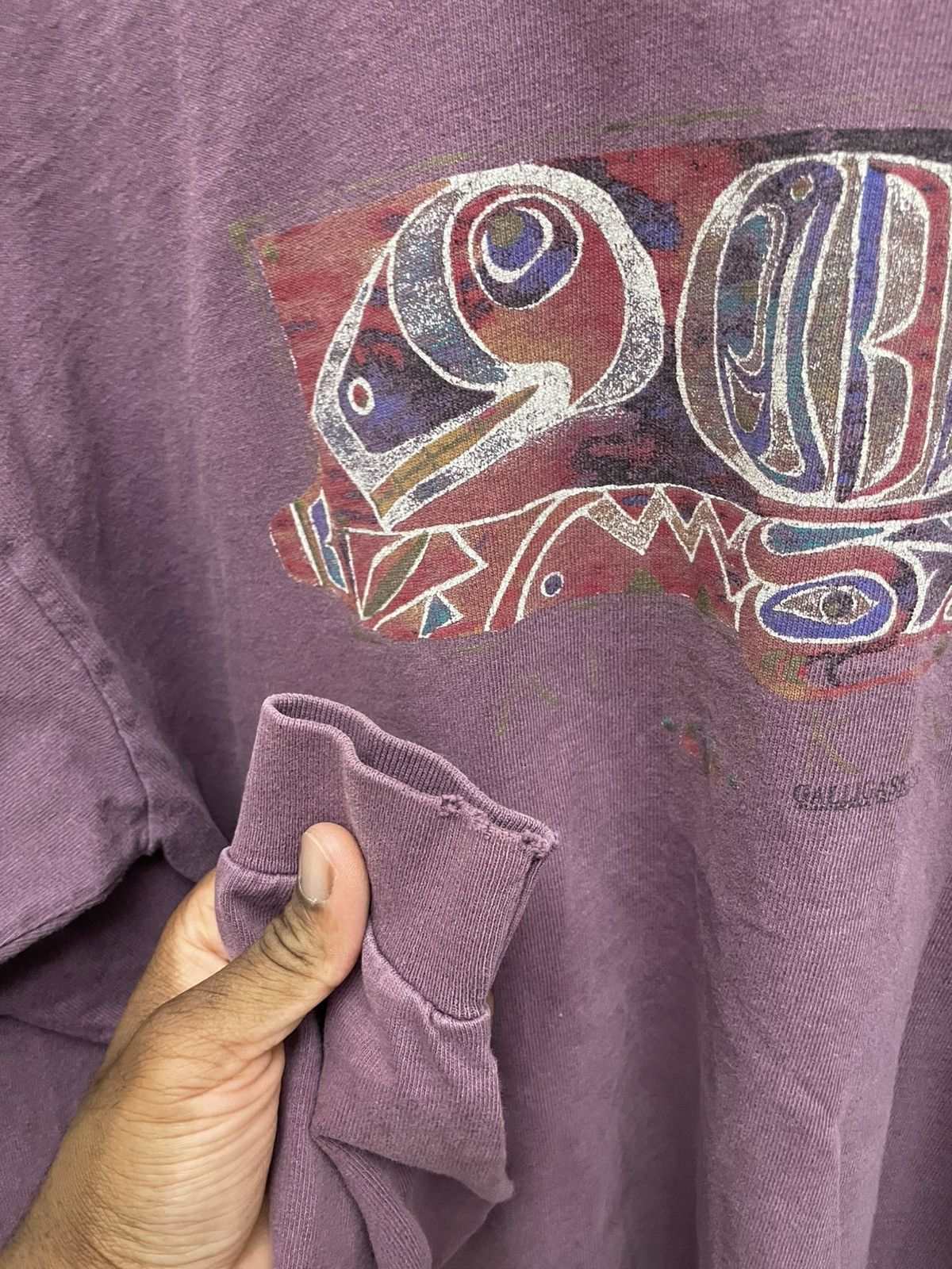 Vintage Vintage 90s Mock Neck Graphic Longsleeve Unsoundrags Hanes Size US L / EU 52-54 / 3 - 6 Thumbnail