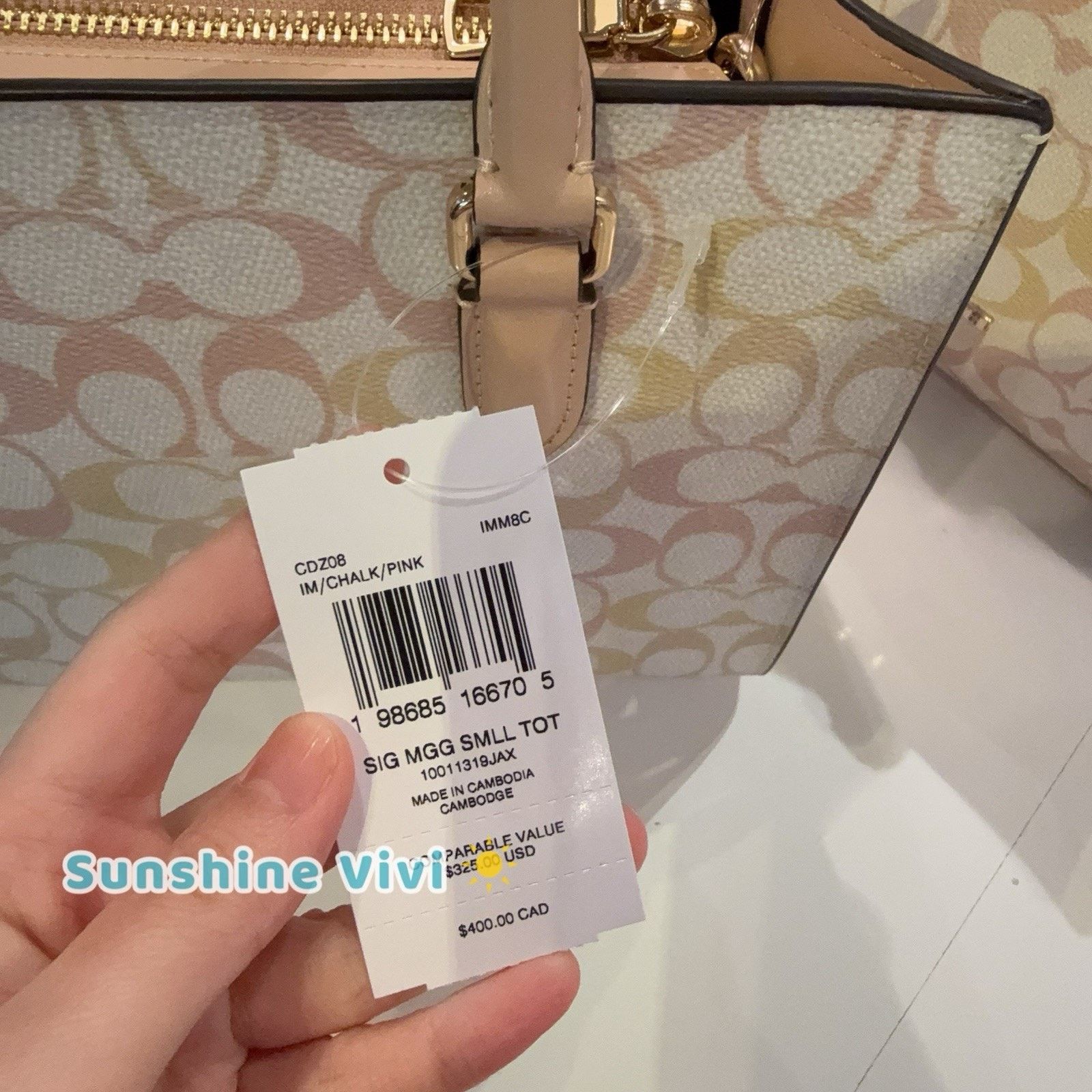 Coach NWT Coach Maggie Small Tote Bag In Pretty Chalk Pink CDZ08 Size ONE SIZE - 3 Thumbnail