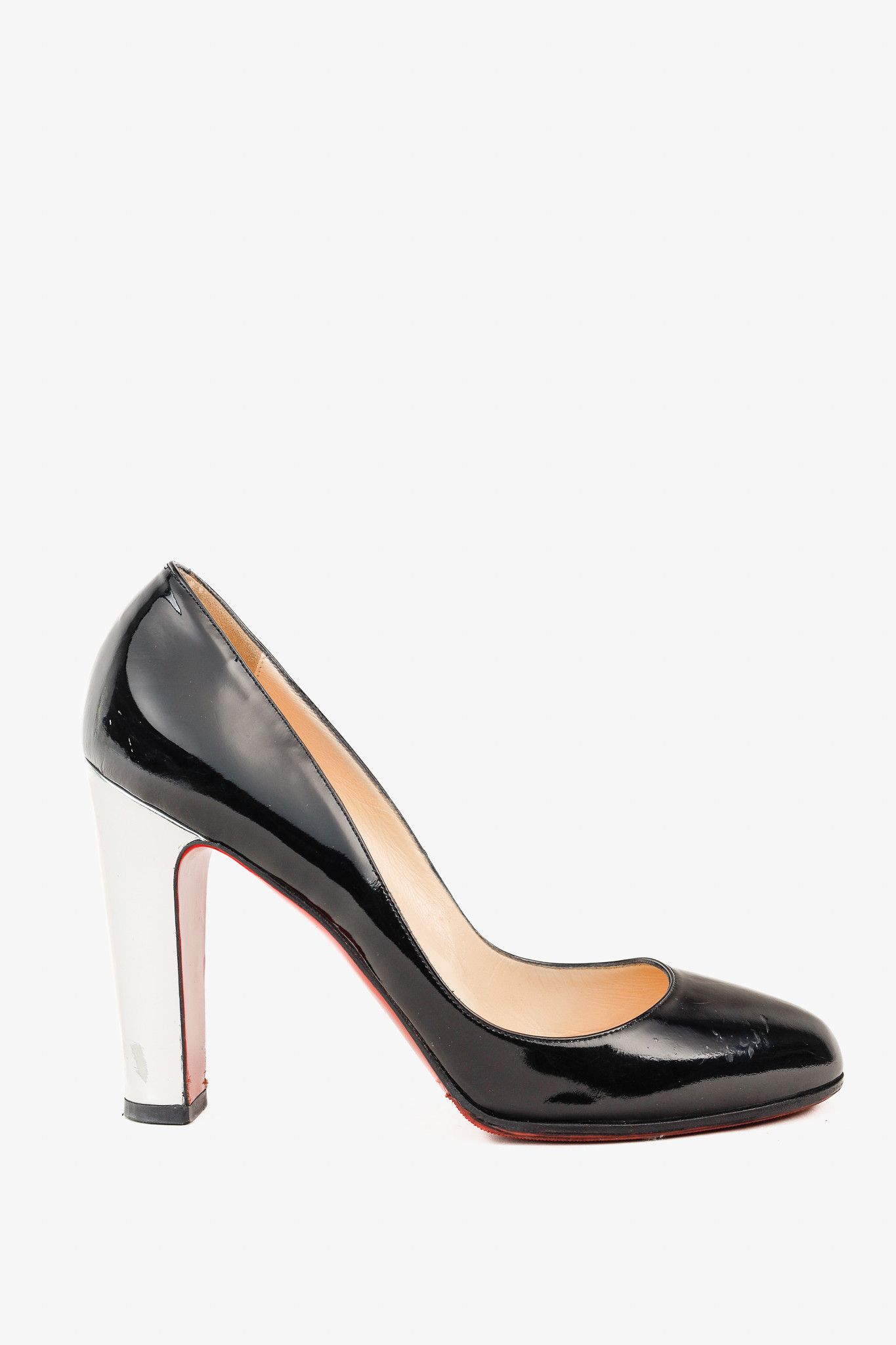 Christian Louboutin Christian Louboutin Silver Mirror Heel Patent Leather Pumps Size US 8.5 / IT 38.5 - 1 Thumbnail