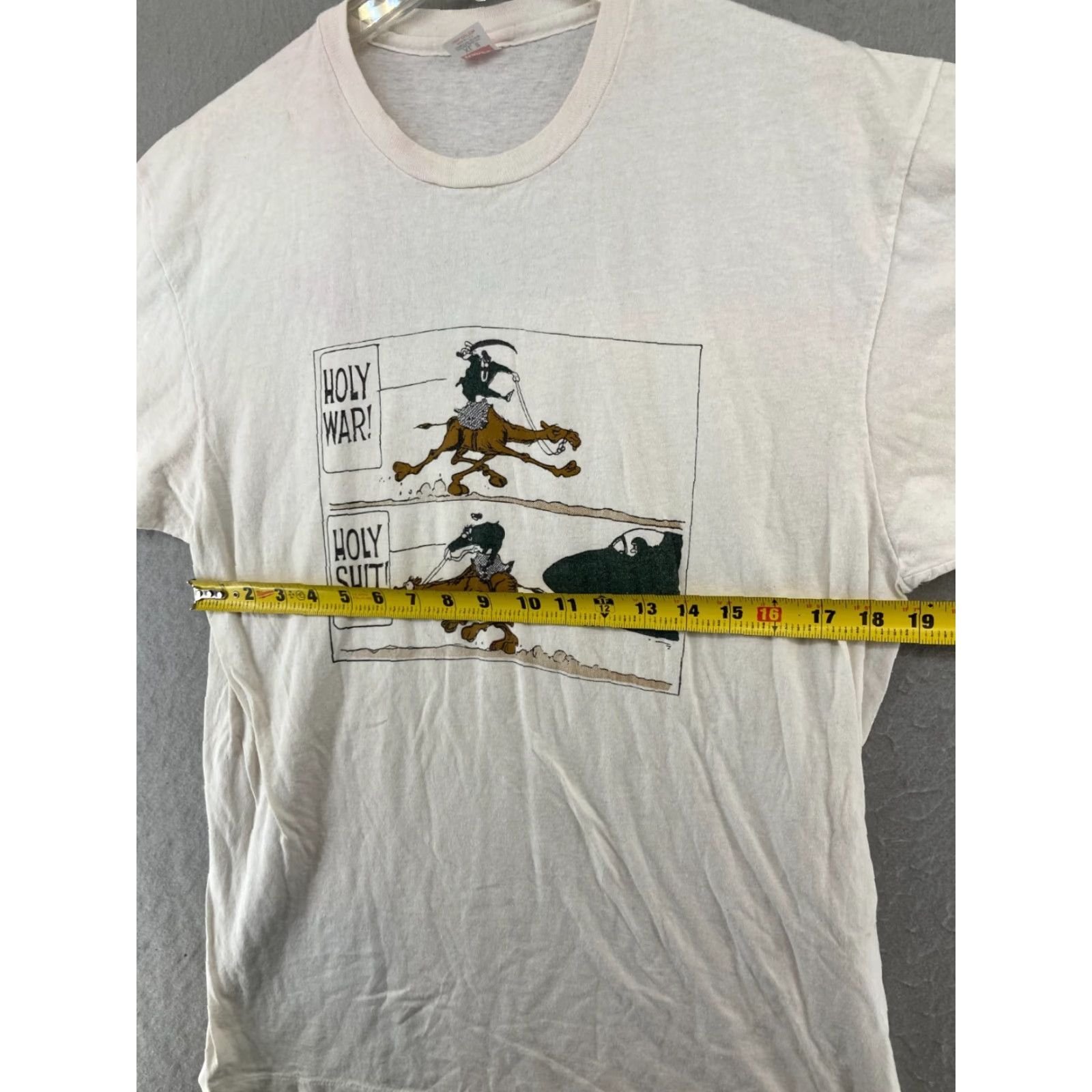 Hanes Mens War TShirt XL White Map Camel Plane USA MADE Holy War Size US XL / EU 56 / 4 - 3 Thumbnail