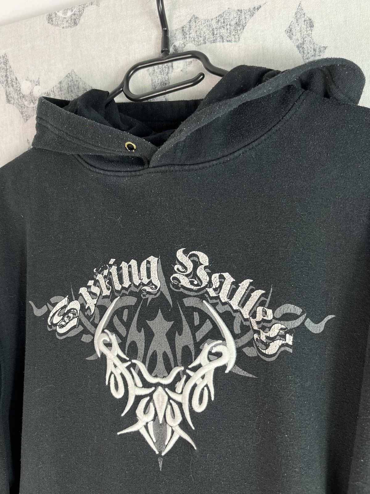 Band Tees × Vintage Vintage Demonic Tribal Hoodie Washed Band Metal Rock 90s Size US L / EU 52-54 / 3 - 7 Thumbnail