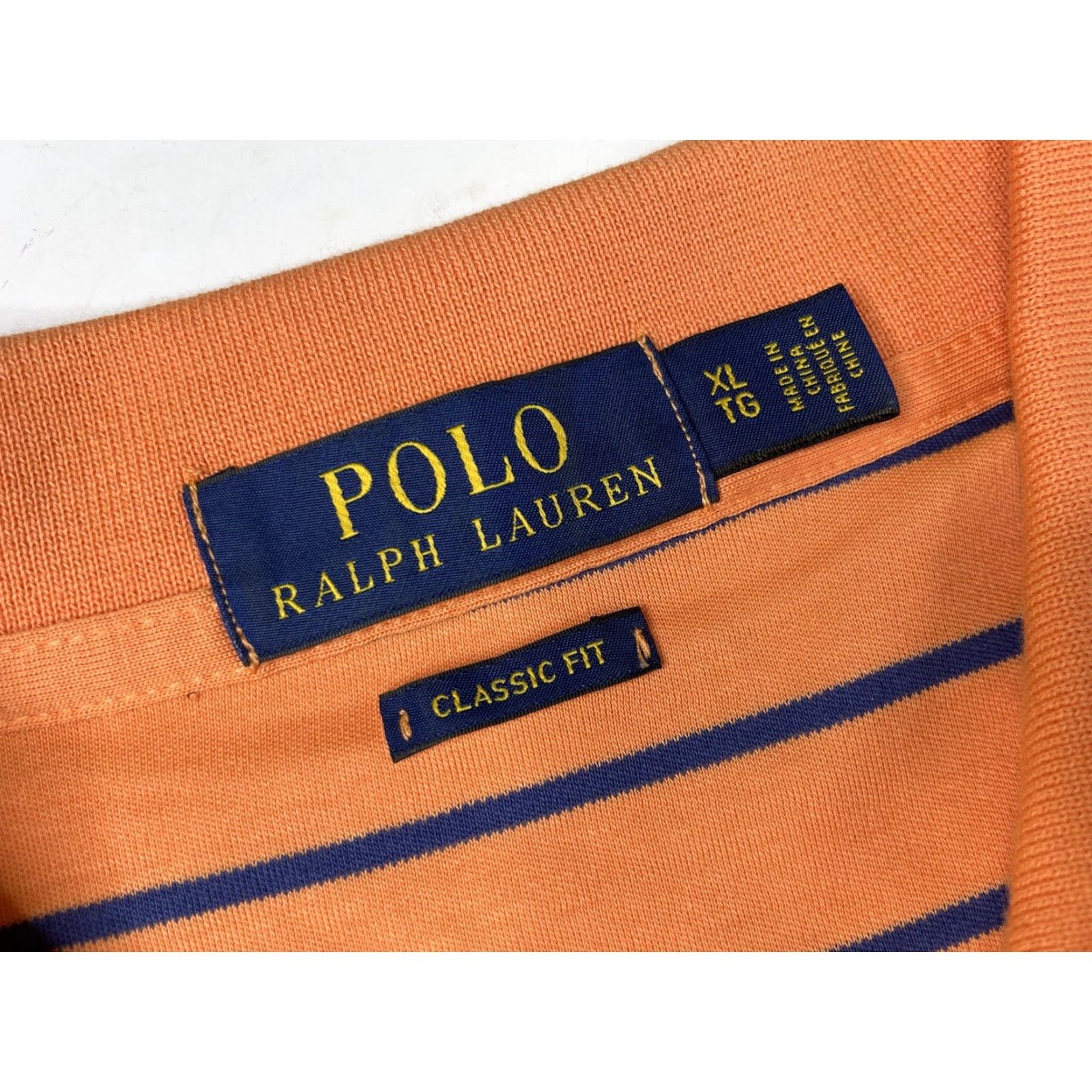 Polo Ralph Lauren Polo Ralph Lauren Polo Shirt Striped Short Sleeve Orange Mens XL Classic Fit Shirt Size US XL / EU 56 / 4 - 3 Thumbnail