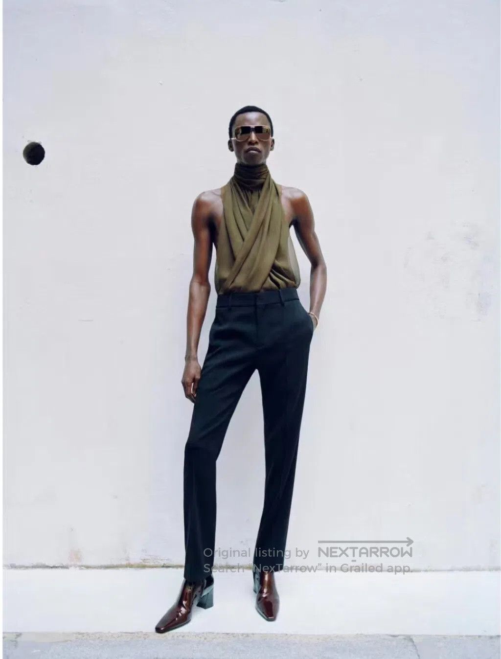 Saint Laurent Paris Saint Laurent Paris Silk Cascading Pleated Top| Size US L / EU 52-54 / 3 - 2 Thumbnail