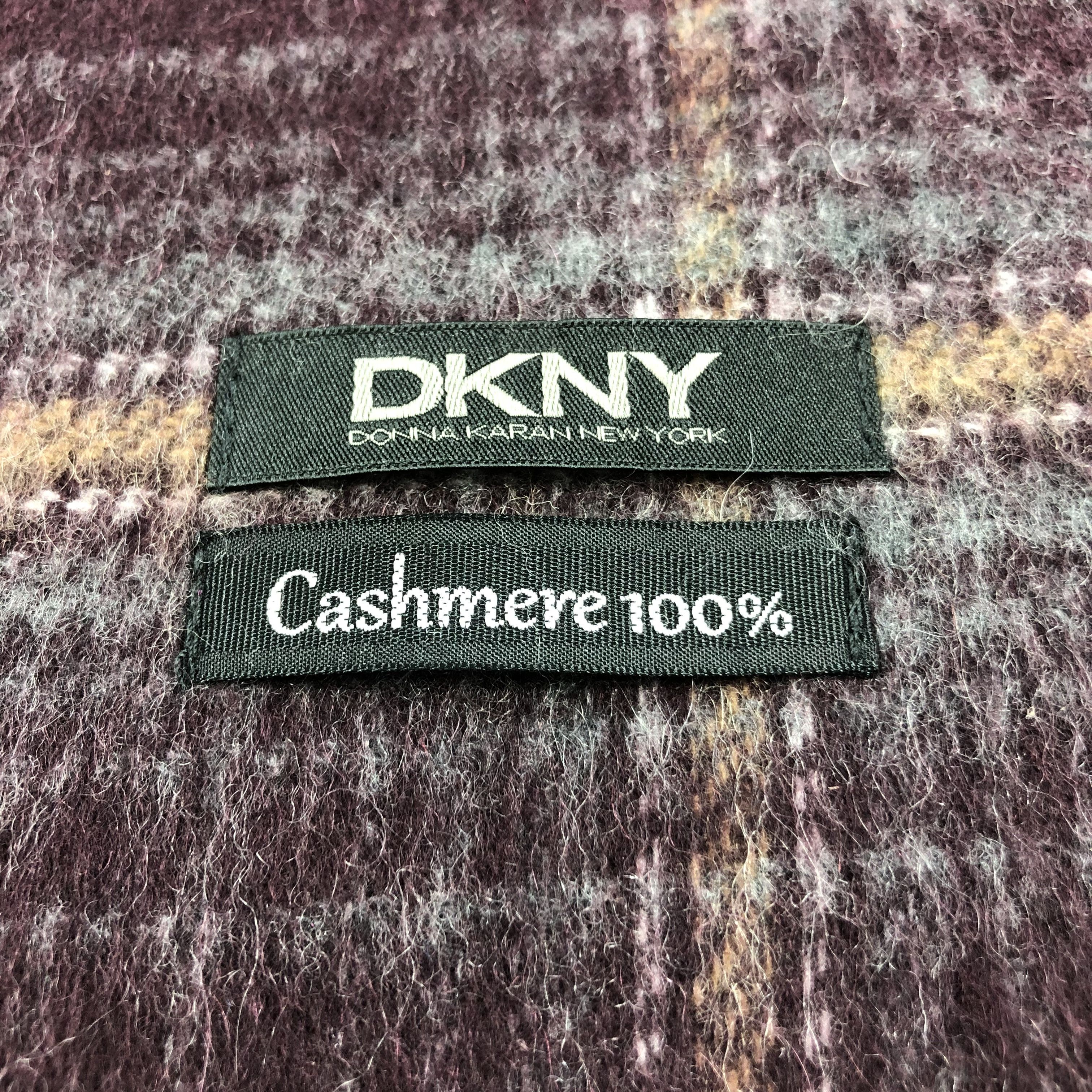 DKNY DKNY Tartan Cashmere Scarf Muffler V871 Size ONE SIZE - 4 Thumbnail