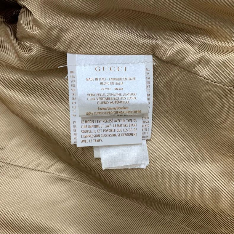 Gucci Gucci Double G full-print khaki leather jacket 2504-Nextarr Size M / US 6-8 / IT 42-44 - 4 Thumbnail