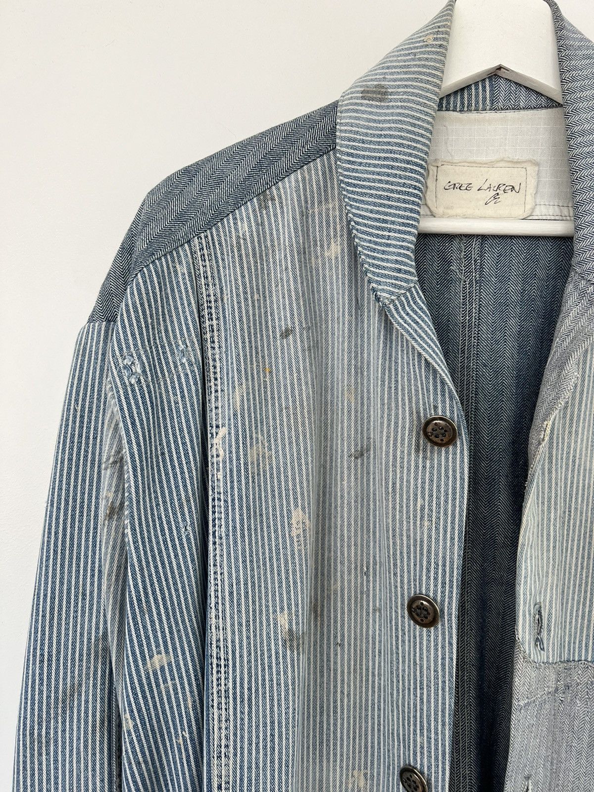 Greg Lauren Greg Lauren Denim Engineer Herringbone Shawl Boxy Jacket Size US S / EU 44-46 / 1 - 3 Thumbnail