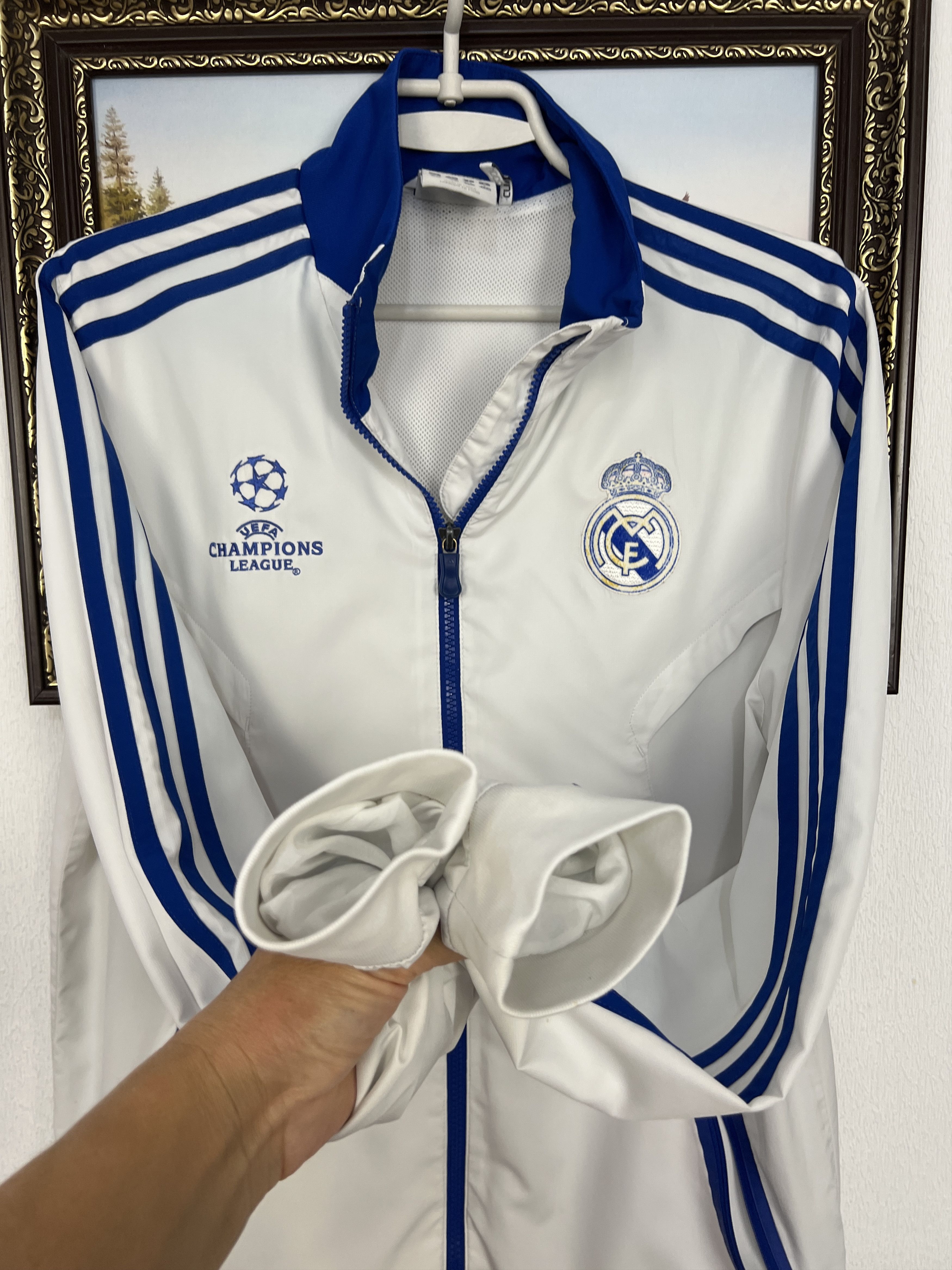 Adidas Vintage Adidas Real Madrid White Football Jacket Soccer Size US M / EU 48-50 / 2 - 7 Thumbnail
