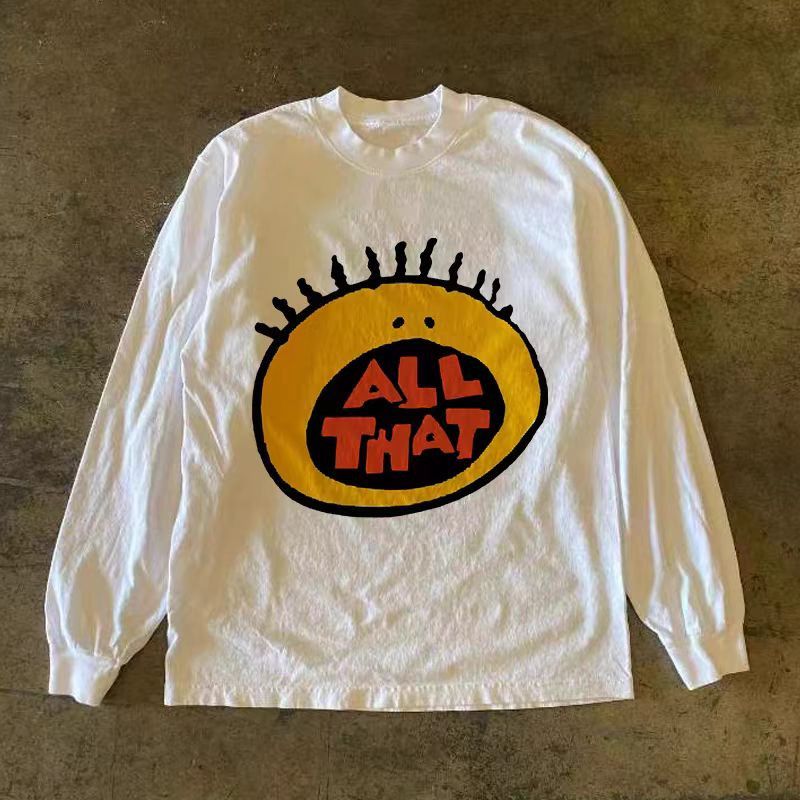 Japanese Brand × Vintage White washed retro fun pattern loose long-sleeved t-shirt Size US L / EU 52-54 / 3 - 1 Thumbnail