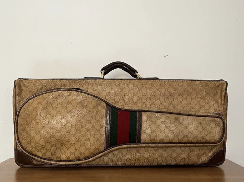 image of 70’S Vintage Gucci Monogram Tennis Luggage Bag in Brown, Men's