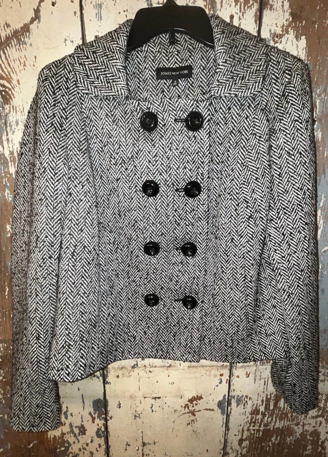Jones New York NWT Jones New York black white herringbone jacket, size 10 Size M / US 6-8 / IT 42-44 - 3 Thumbnail