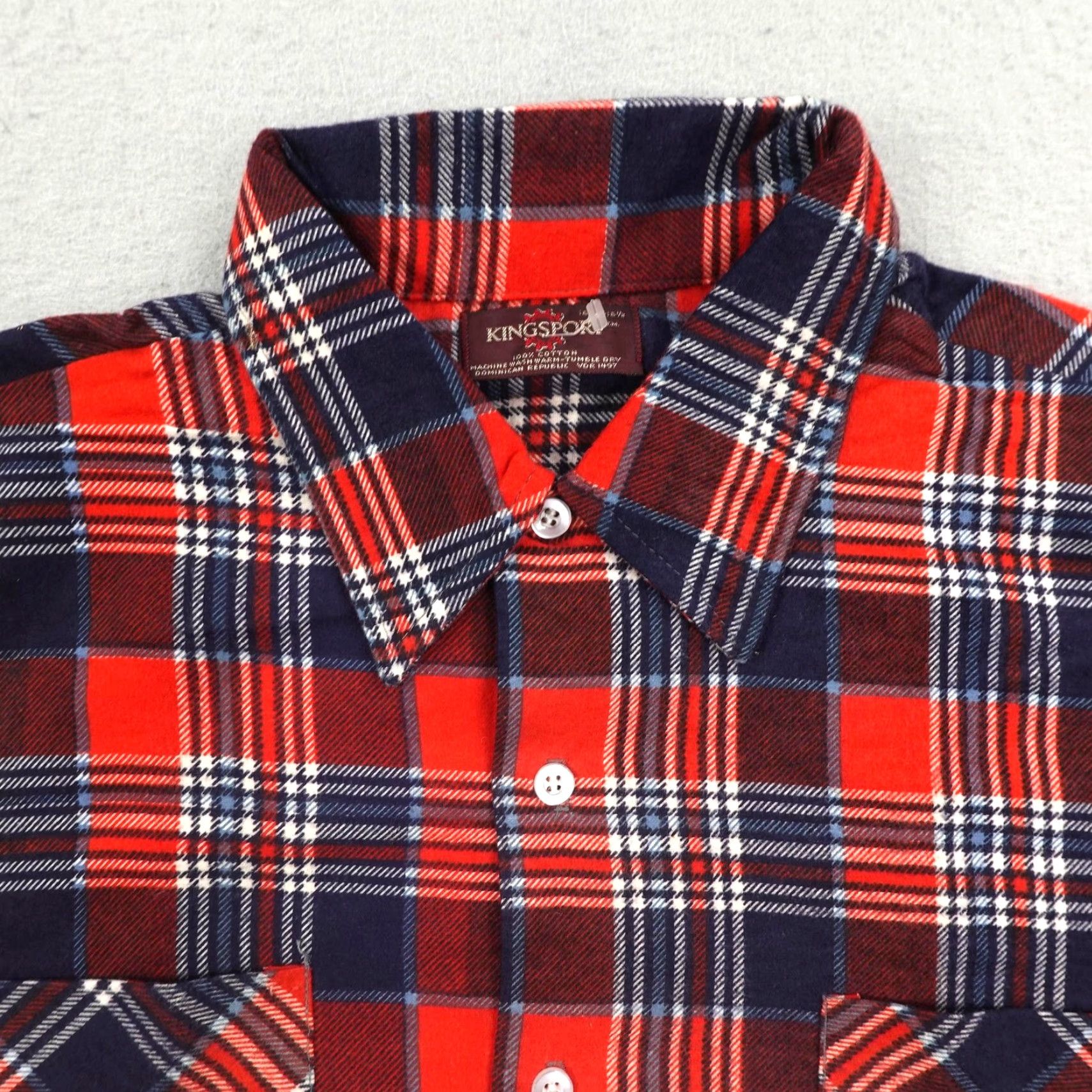 Vintage VINTAGE Kingsport Shirt Mens L Red Tartan Plaid Flannel Button-Up 90s Size US L / EU 52-54 / 3 - 2 Thumbnail