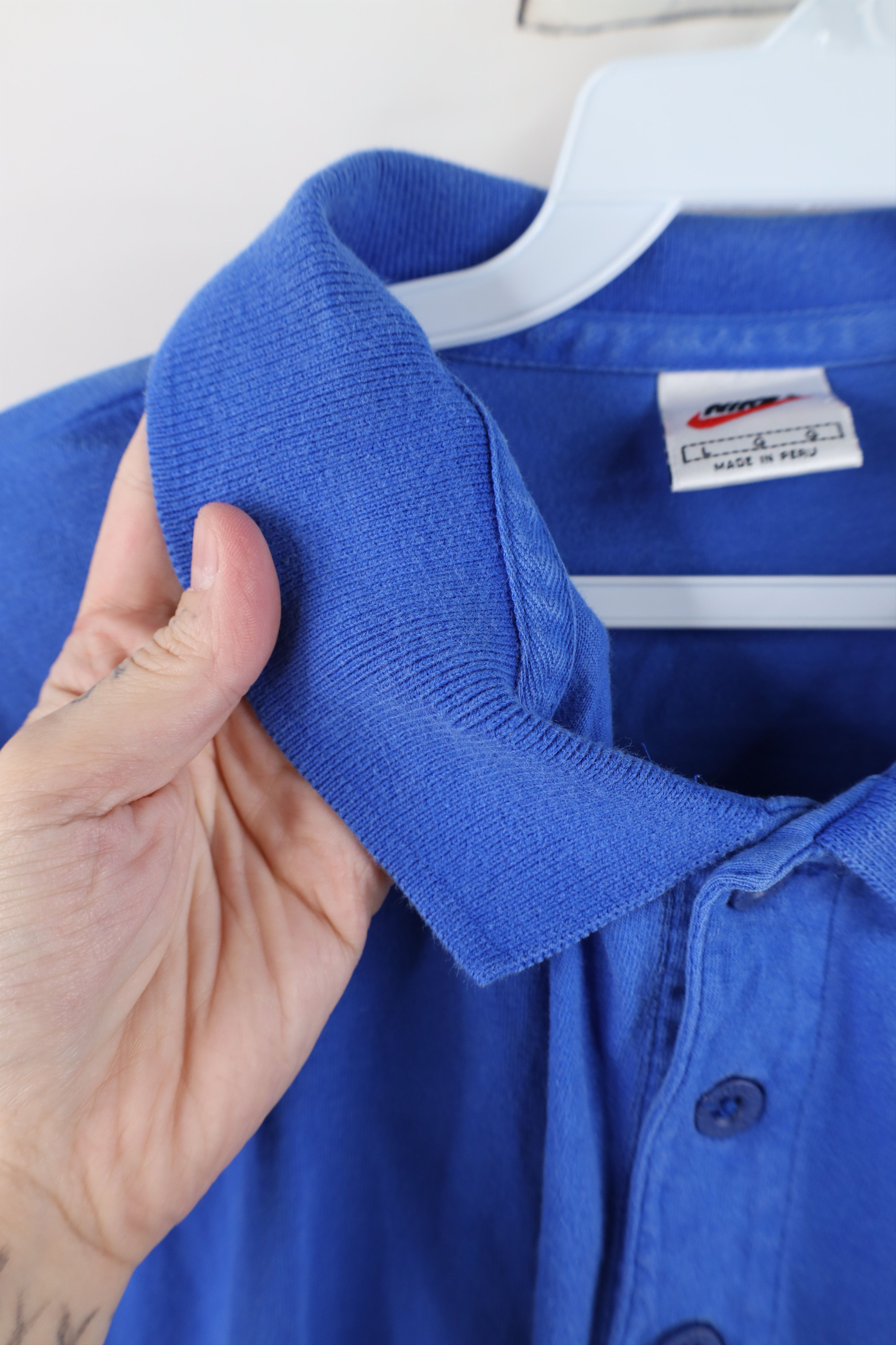 Nike Vintage 90s Nike Scott Mini Swoosh Golf Polo Shirt Blue Size US L / EU 52-54 / 3 - 7 Thumbnail