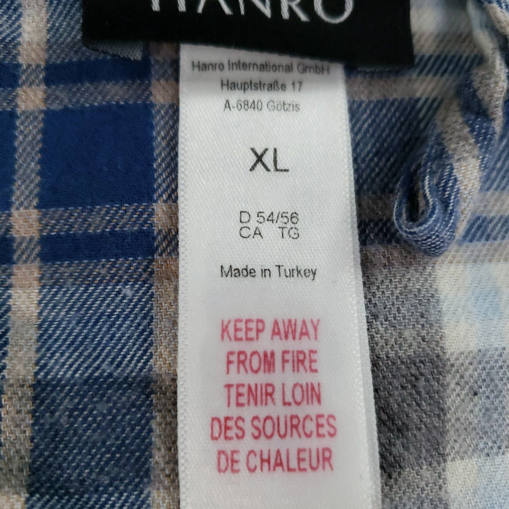 Hanro Hanro Plaid Pajama Shirt Womens XL Long Sleeve Button Up Casual Top Blue Gray Size XL / US 12-14 / IT 48-50 - 6 Thumbnail
