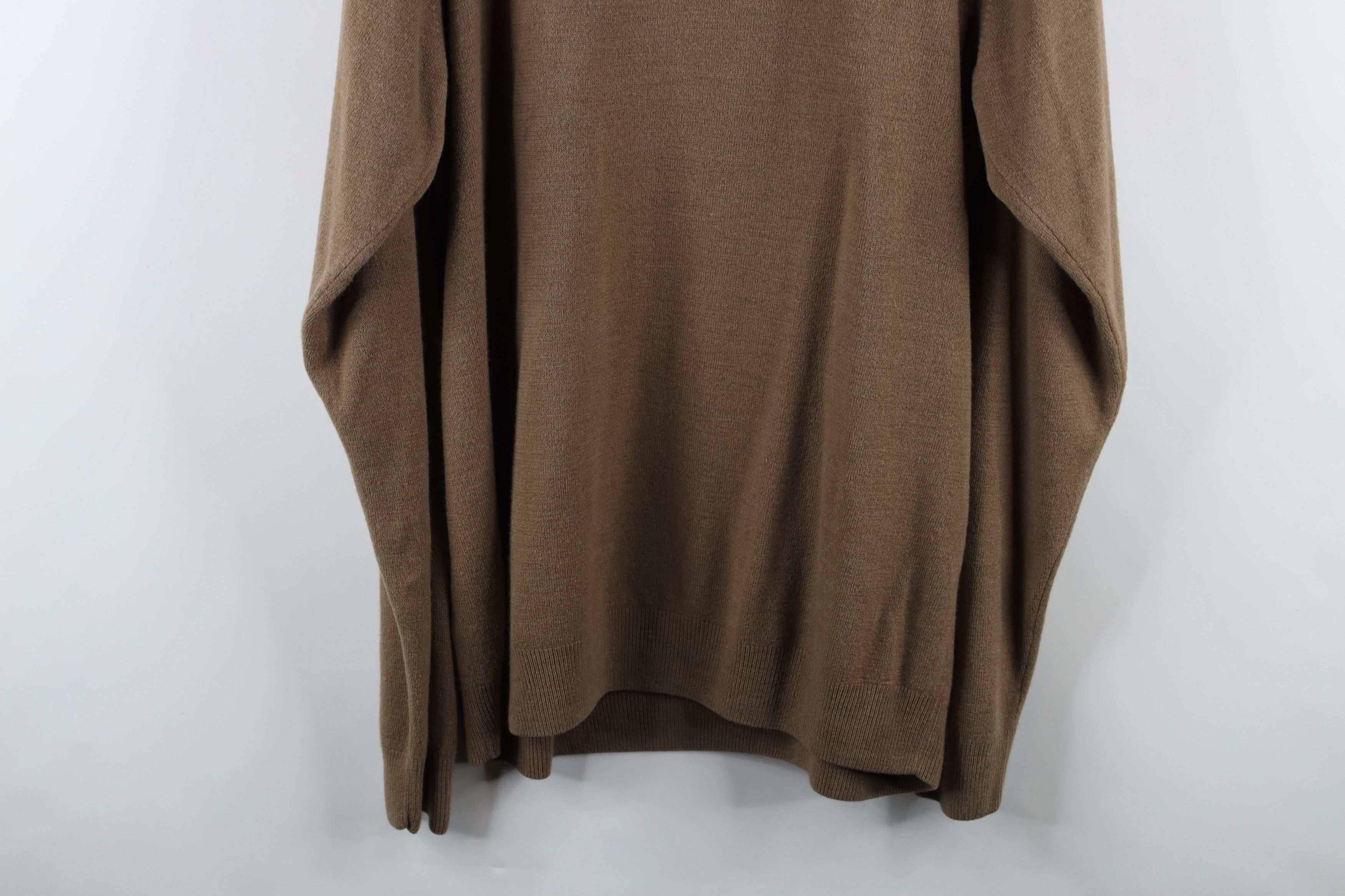 Vintage Vintage 70s Streetwear Faded Blank Knit V-Neck Sweater Brown Size US XL / EU 56 / 4 - 9 Thumbnail