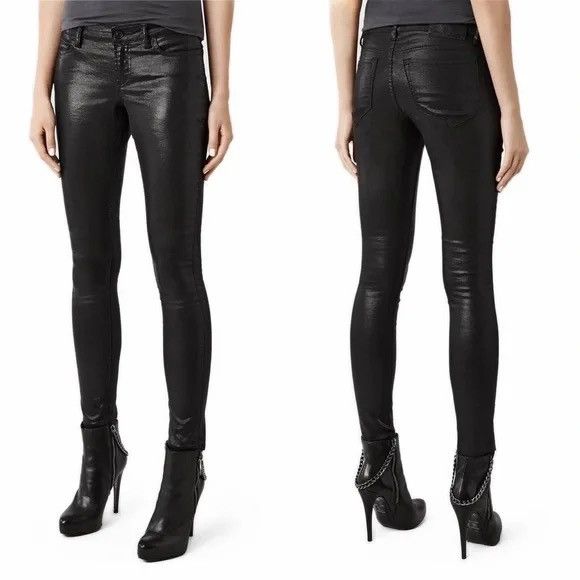 Allsaints Allsaints Petrel Brodie Slim Coated Ankle Zip Jeans 30 Size 30" / US 8 / IT 44 - 12 Thumbnail