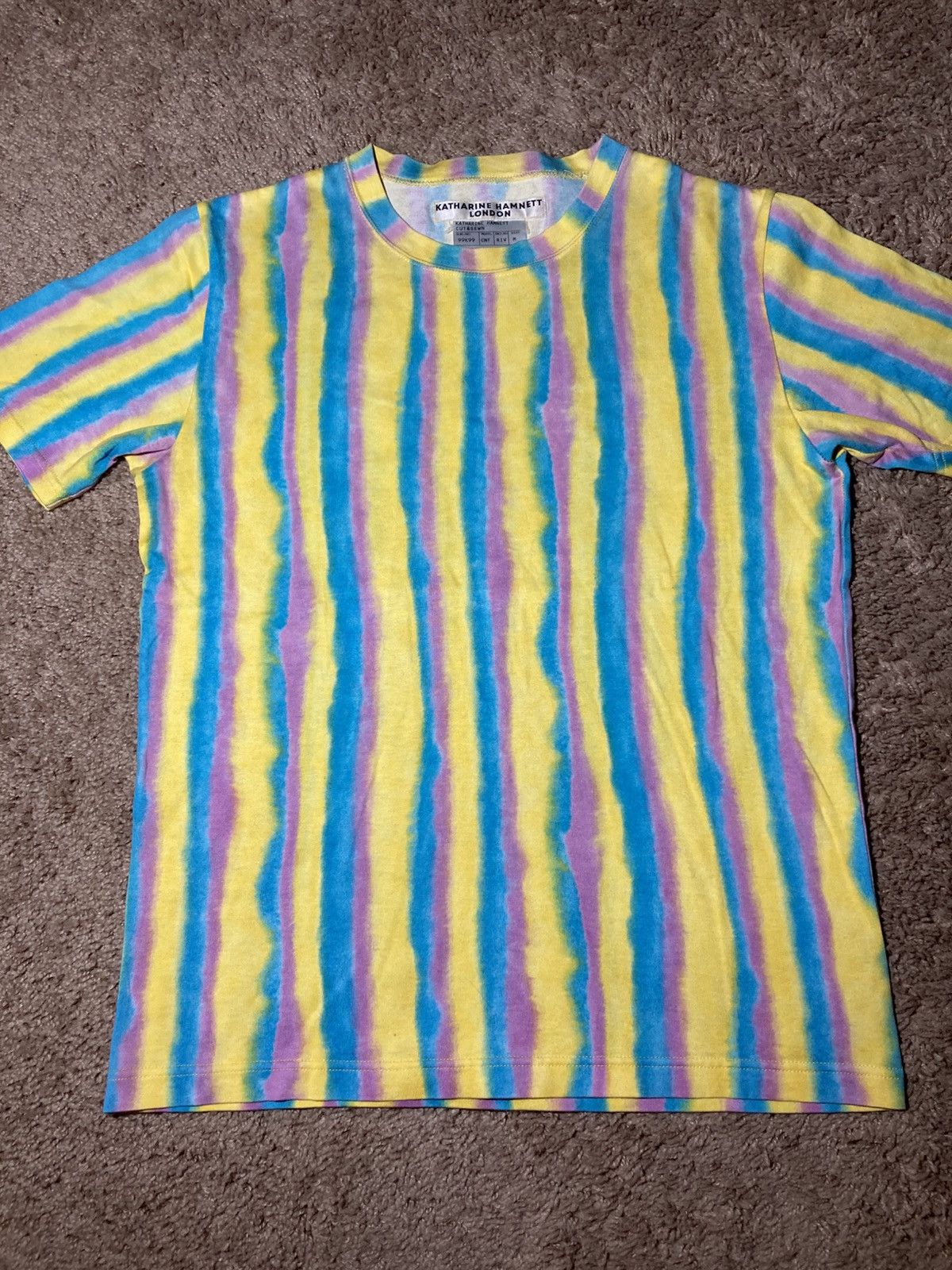 Katharine Hamnett London 2000s Katharine Hamnett Cotton Candy Brush Striped Pink 90s Size US M / EU 48-50 / 2 - 2 Thumbnail