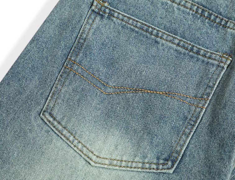 Jean Men's straight-leg washed distressed casual flared jeans Size US 32 / EU 48 - 4 Thumbnail