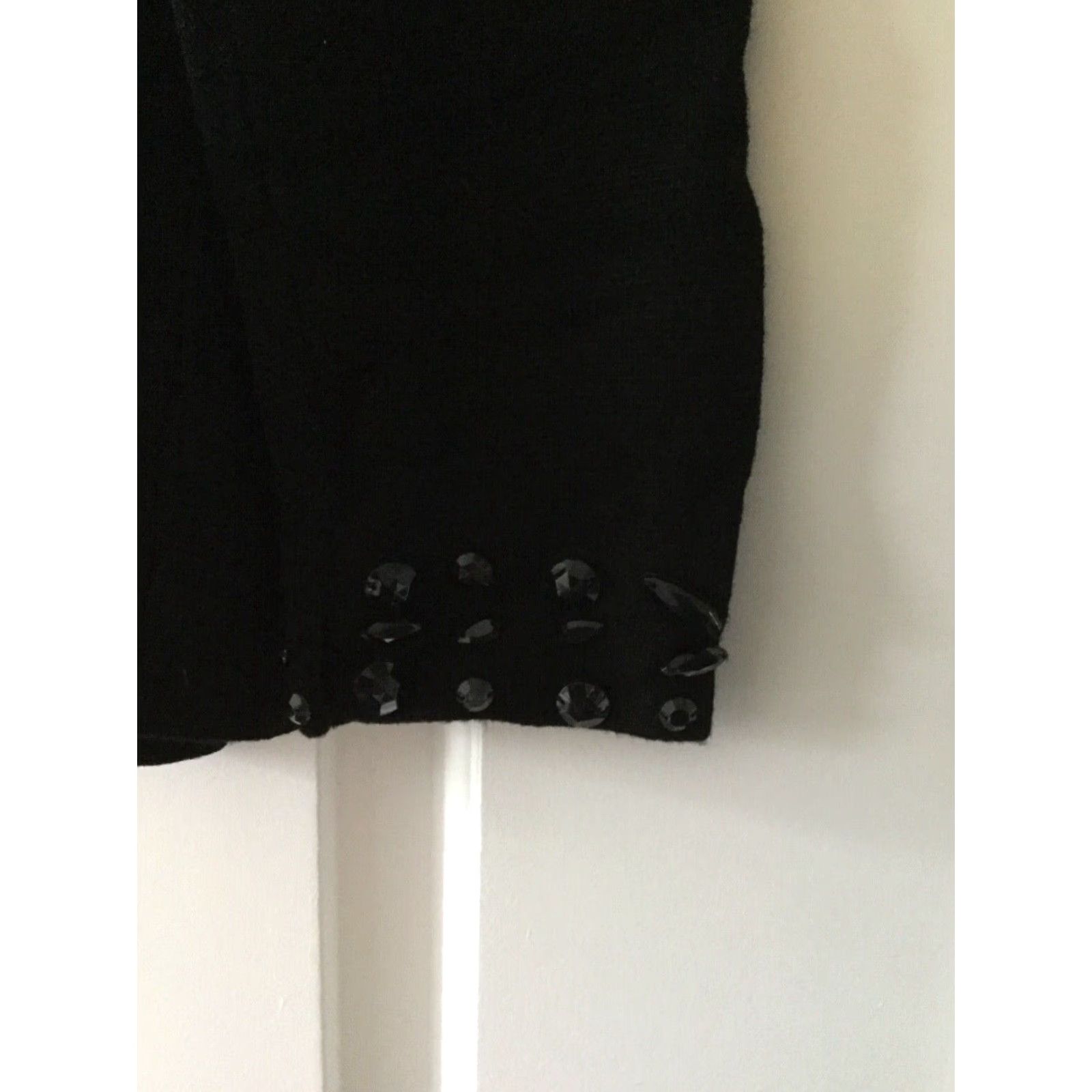 Vintage VINTAGE Mimi Maternity Sweater, Maternity Large Long Sleeve Black Pullover with Beaded Collar, Womens Size L / US 10 / IT 46 - 5 Thumbnail