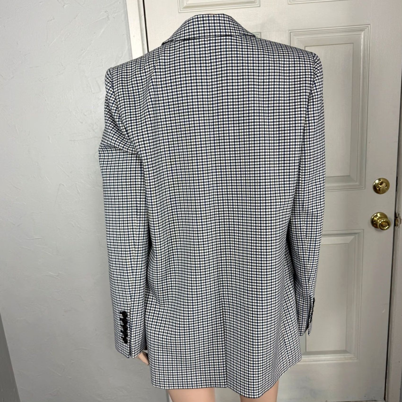 Madewell Madewell Jacket 10 Blue Kline Womens Blazer NS387 Plaid Button Viscose wool Size L / US 10 / IT 46 - 4 Thumbnail