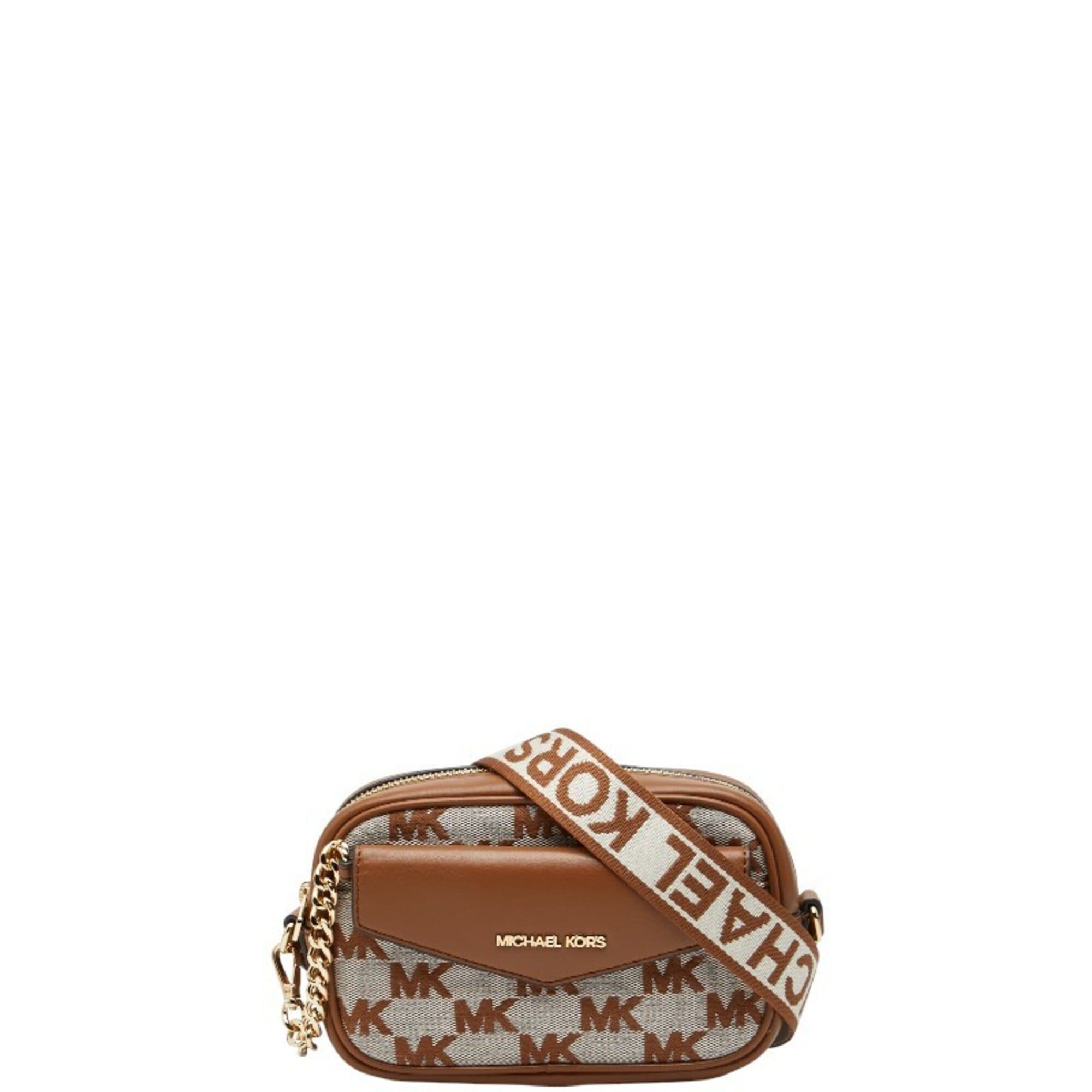 Michael Kors Michael Kors Logo MAISIE 2-in-1 Camera Crossbody Shoulder Bag, Brown Canvas Leather, Women's. Size ONE SIZE - 1 Thumbnail