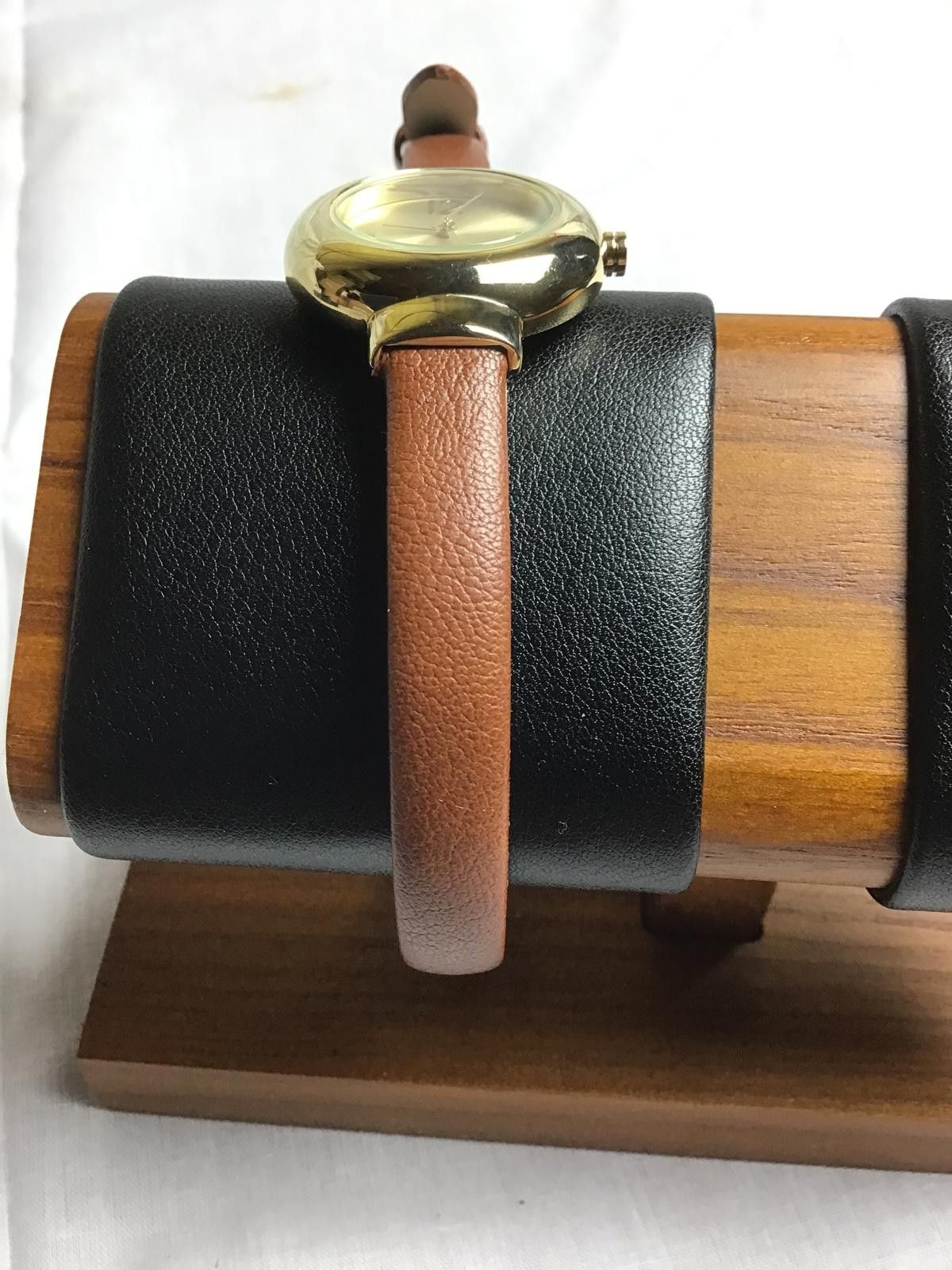 Nine West Nine West Gold Tone Watch with VERY Long Brown Leather Strap Size ONE SIZE - 2 Thumbnail