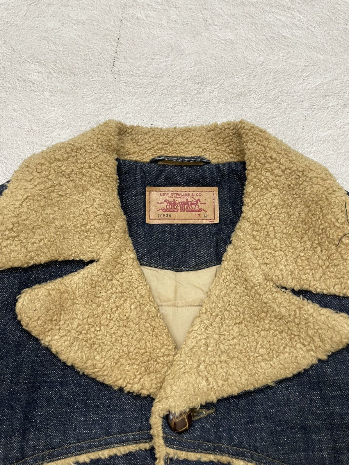 14th Addiction 2000s Levis Raw Denim Jacket Collar Heavy Weight Y2K Japan Size US XL / EU 56 / 4 - 3 Thumbnail