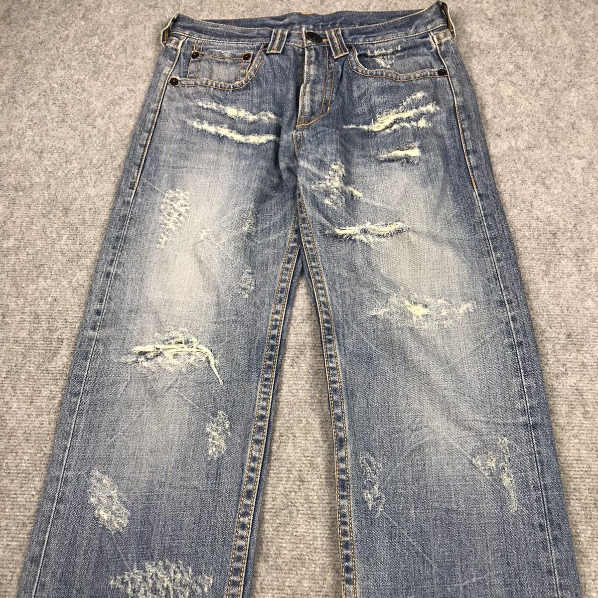 Japanese Brand DISTRESSED DENIM CO.LU JAPANESE JEANS PANTS 147 Size US 30 / EU 46 - 3 Thumbnail