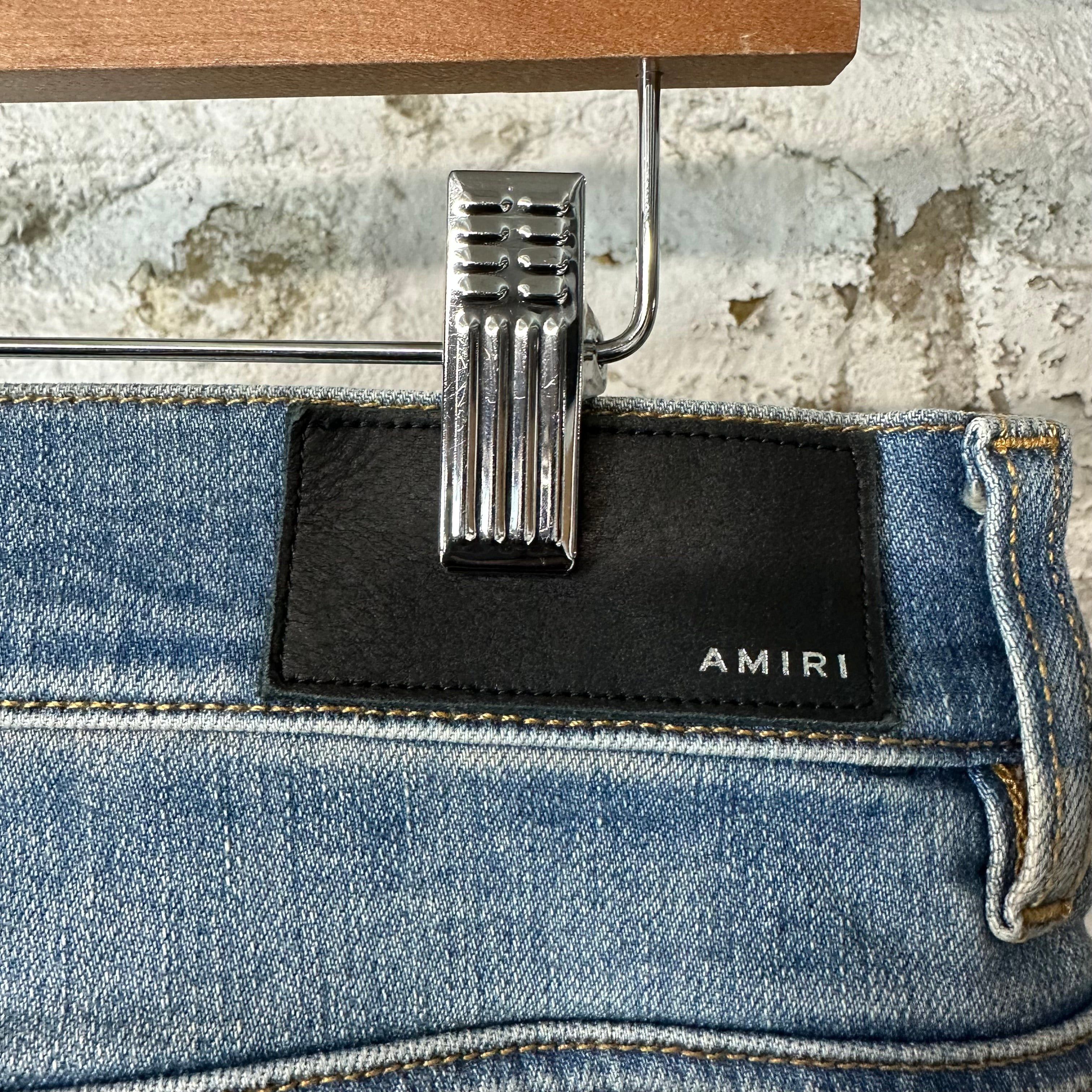 Amiri Amiri White Flower Print Blue Denim Jeans Sz 32 Size US 32 / EU 48 - 4 Thumbnail