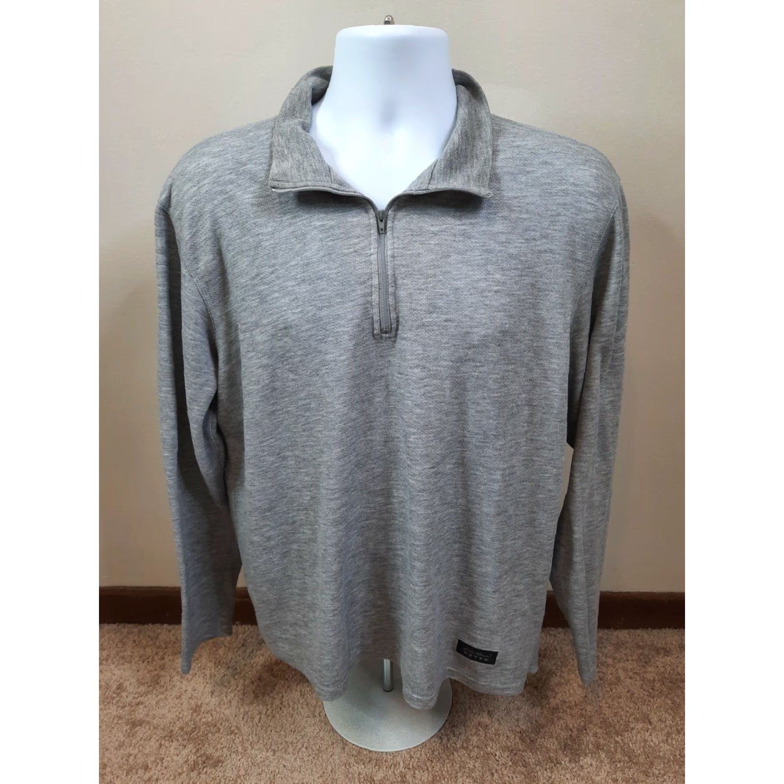 Eddie Bauer Eddie Bauer EBTECH 1/4 Zip Fleece Sweatshirt XL Mens Heather Gray Mock Sweatshirt Size US XL / EU 56 / 4 - 3 Thumbnail