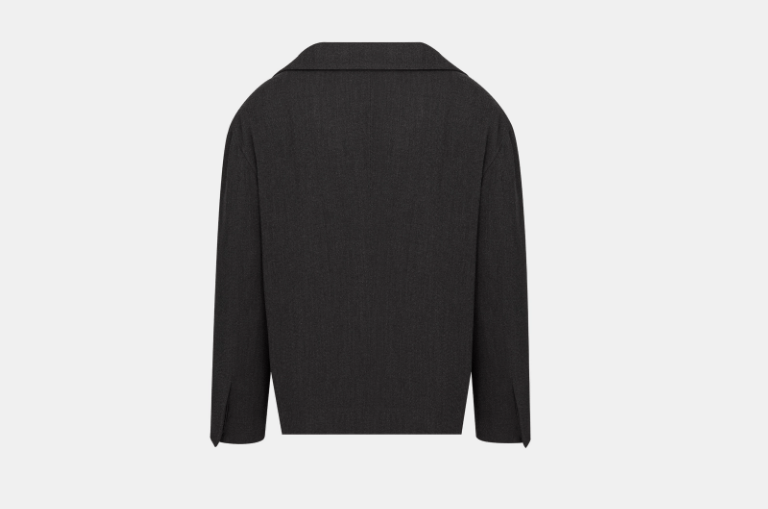 Dior o1w1db10525 343C25 Off-Shoulder Jacket in Anthracite Gray Size US L / EU 52-54 / 3 - 2 Thumbnail