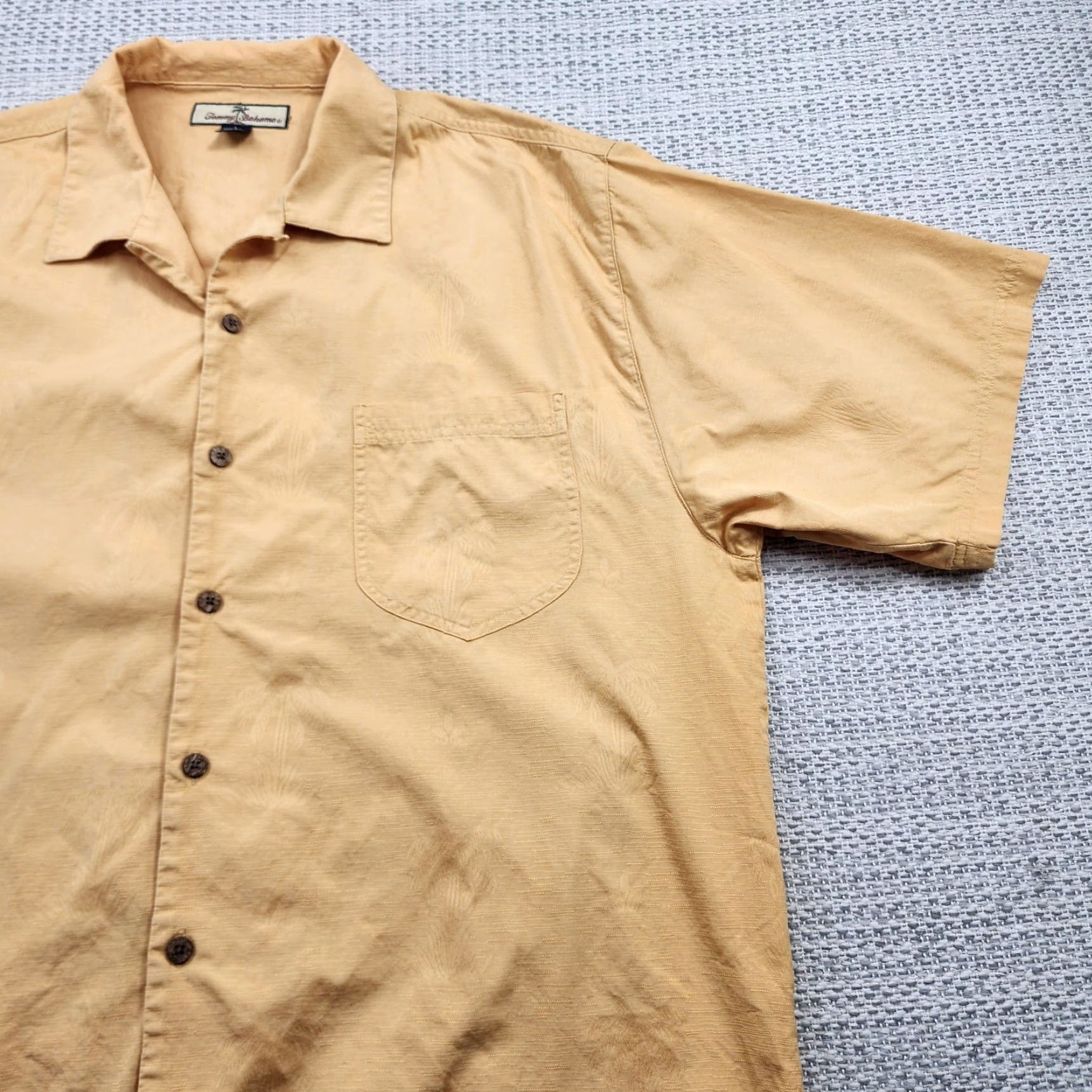 Tommy Bahama Tommy Bahama Shirt Mens Large Yellow Palm Tree Cotton Button Up Camp Casual Shirt Size US L / EU 52-54 / 3 - 2 Thumbnail