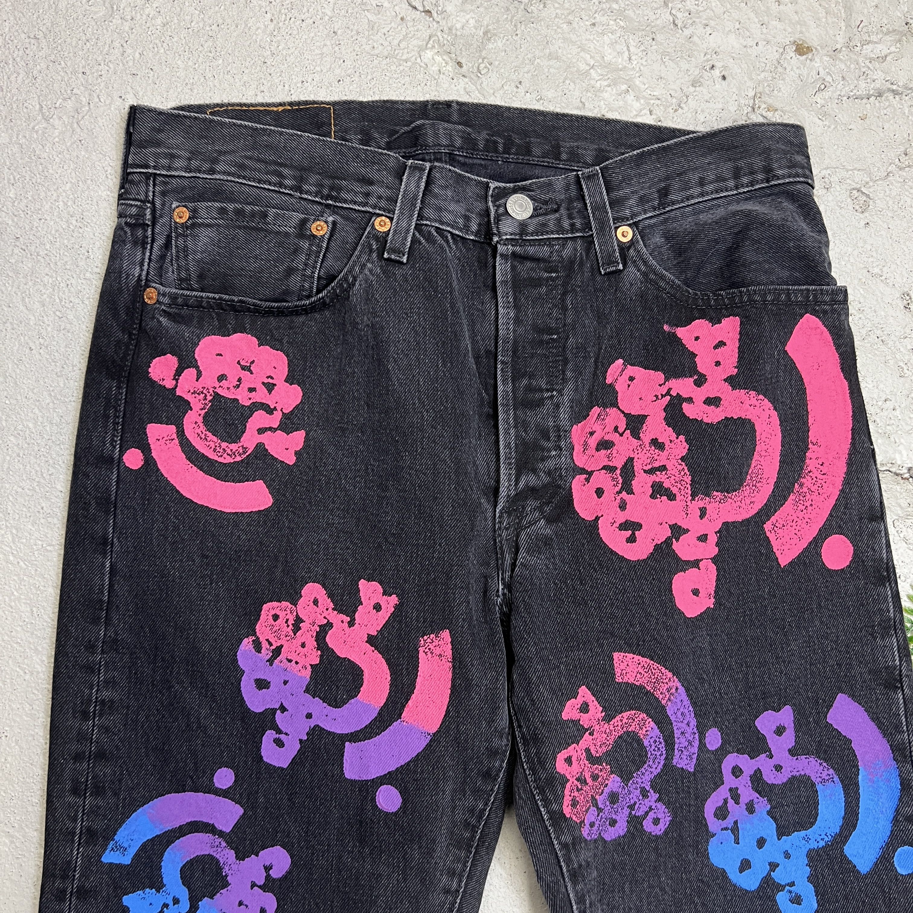 (B).Stroy × DENIM TEARS Denim Tears Bstroy Tears 501 Jean Size US 33 - 4 Thumbnail