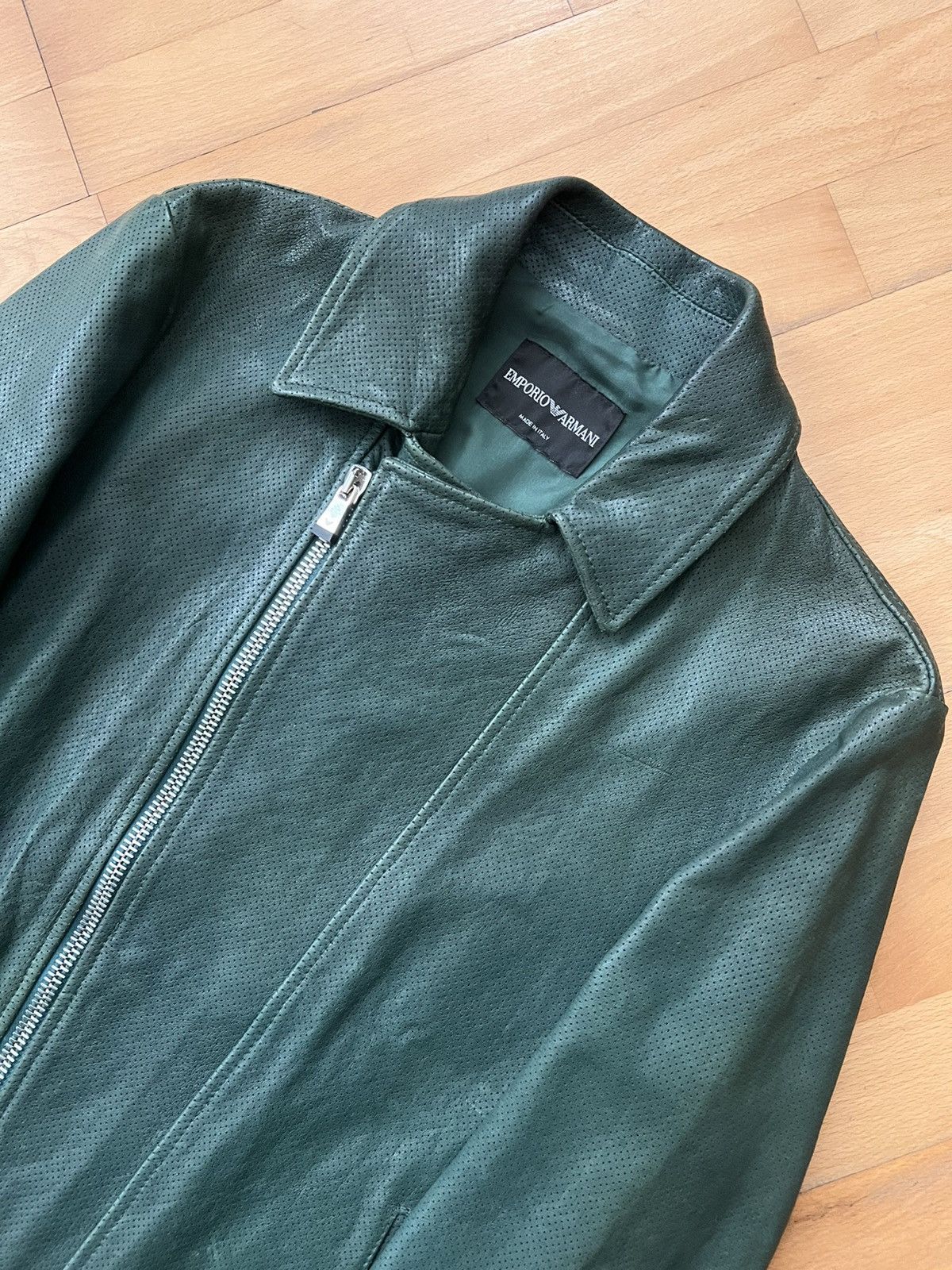 Emporio Armani 2014 Emporio Armani side zip perforated leather jacket Size US S / EU 44-46 / 1 - 2 Thumbnail