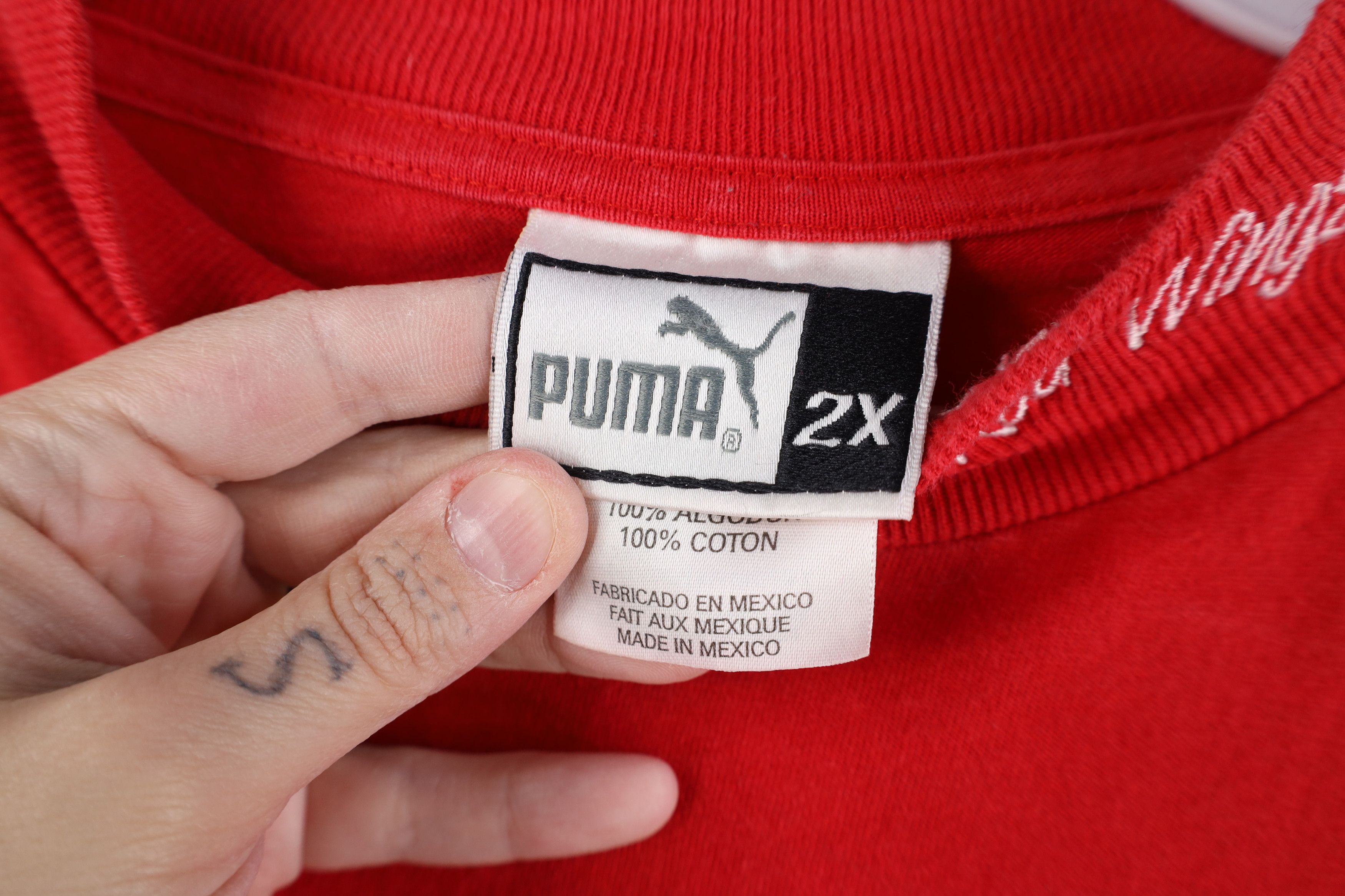 Puma Vintage 90s Puma Red Wings Hockey Mock Neck T-Shirt Red Size US XXL / EU 58 / 5 - 7 Thumbnail