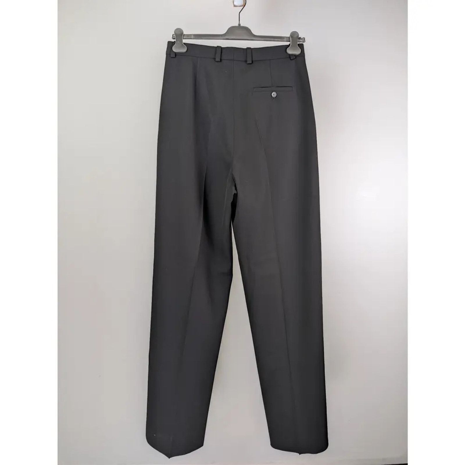 Balenciaga o1rshd1 Unisex Dry Wool Twill Tailored Pants in Black Size US 32 / EU 48 - 9 Thumbnail