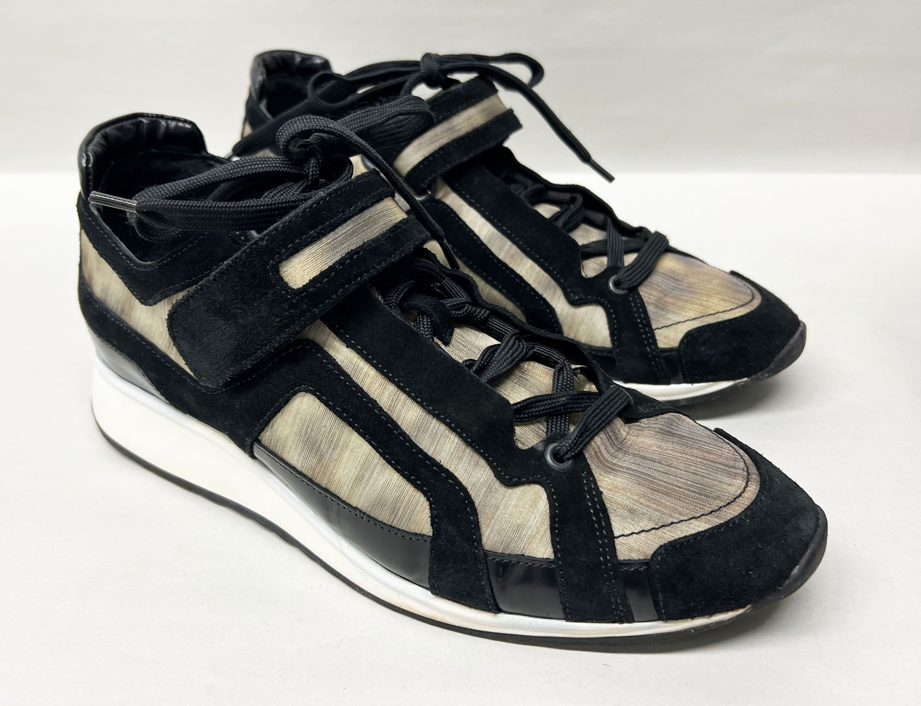 image of Pierre Hardy Animal Print Low-Top Sneaker in Black/Animal Print, Men's (Size 8)