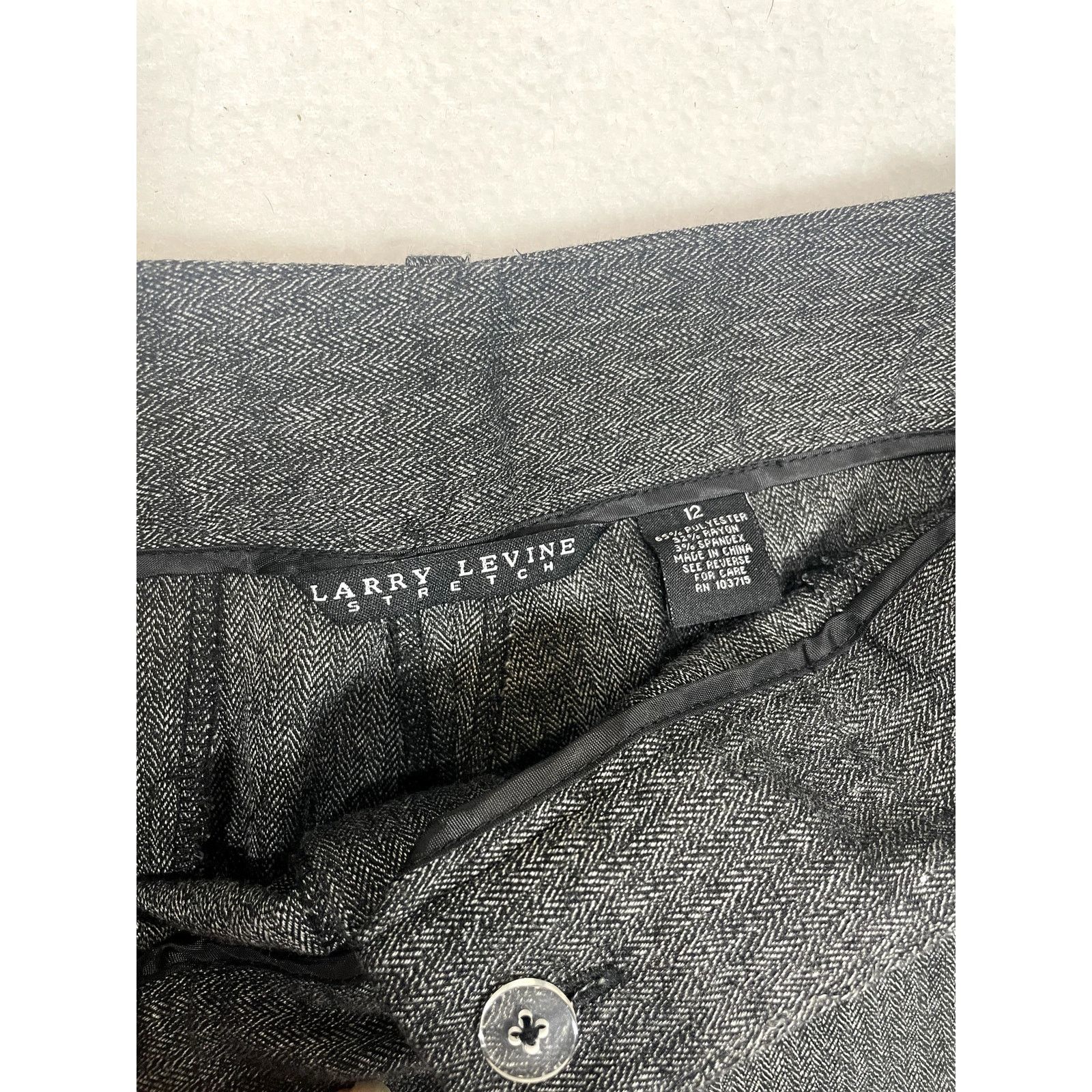 Other Larry Levine Women’s Size 12 Dark Gray Stretch Dress Pants Size 34" / US 12 / IT 48 - 3 Thumbnail