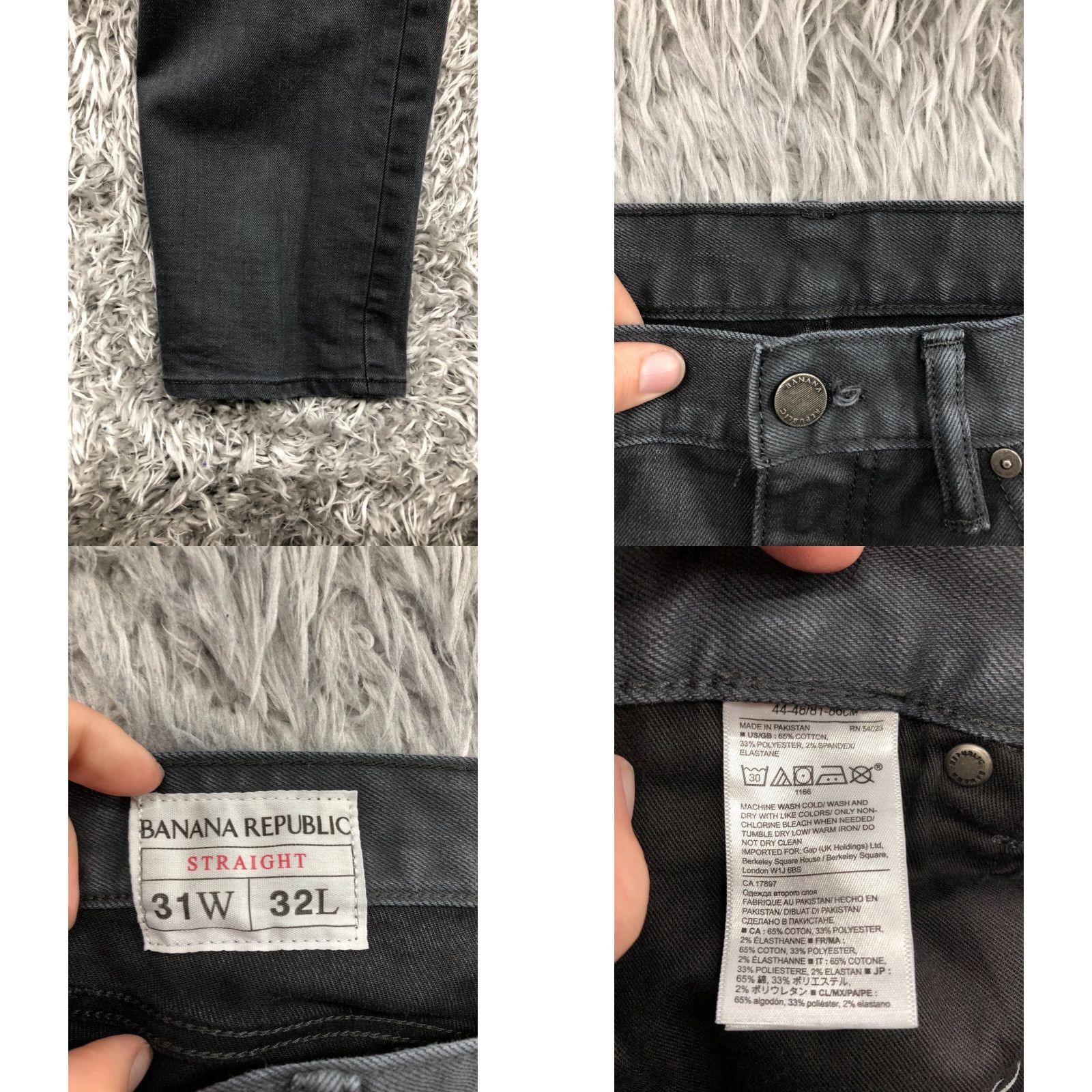 Banana Republic Banana Republic Jeans Size 31x32 Regular Straight Mens Gray Medium Wash Denim Cotton Blend Belt Loops 5-Pocket Size US 31 - 8 Thumbnail
