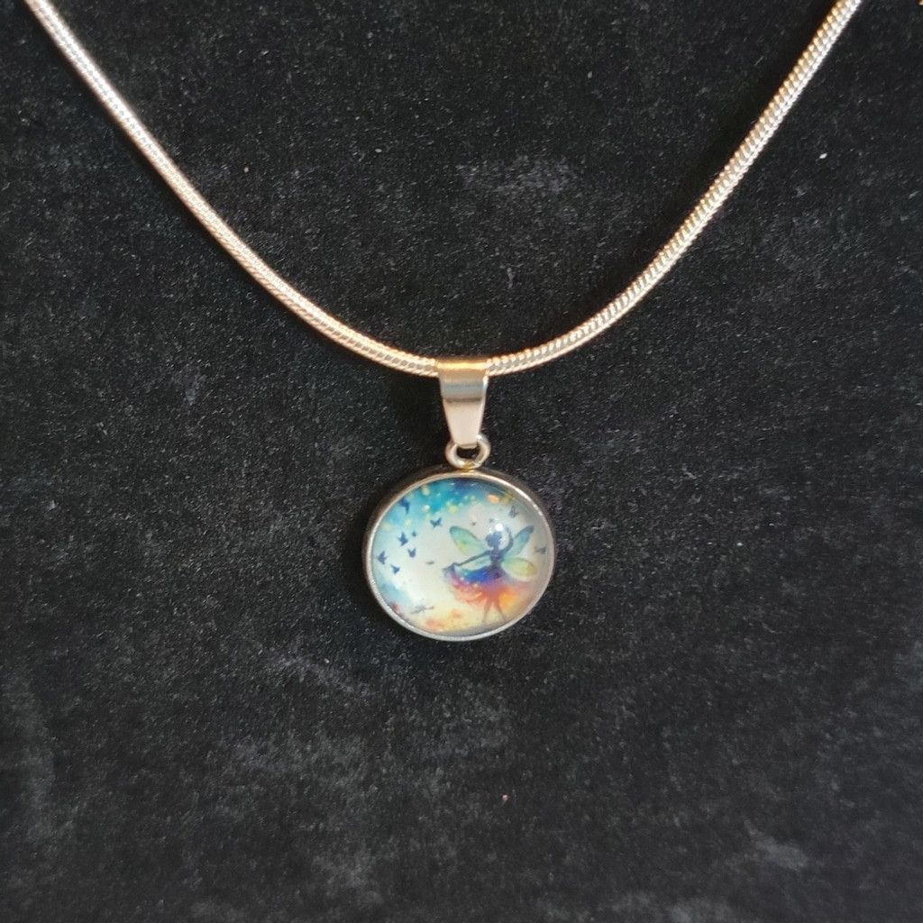 Handmade Hand crafted Fairy pendant necklace on 925 Sterling Silver Size ONE SIZE - 2 Thumbnail
