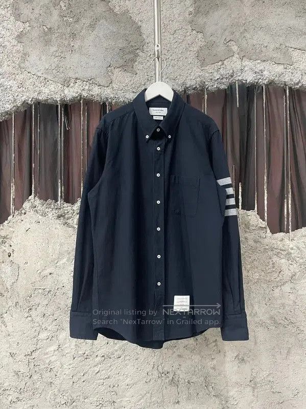 Thom Browne Thom Browne Blue Striped Long Sleeve Shirt . Size US M / EU 48-50 / 2 - 1 Thumbnail