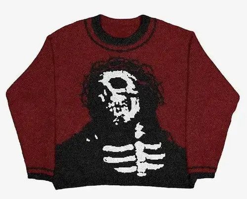 Other Gothic Skeleton Graphic Knit Sweater Size US L / EU 52-54 / 3 - 1 Thumbnail