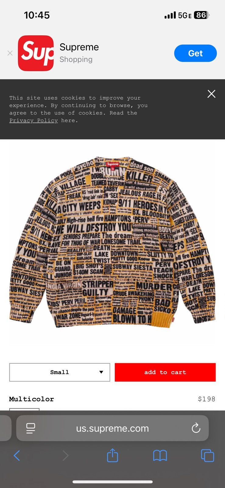 Supreme Supreme x Dash Snow sweater Size US S / EU 44-46 / 1 - 1 Thumbnail