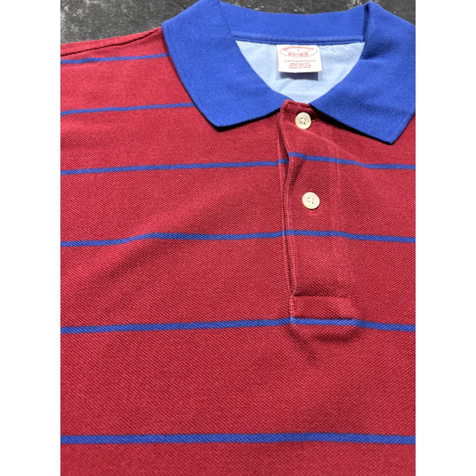 Brooks Brothers Brooks Brothers 1818 Polo Shirt Men Large Short Sleeve Striped Blue Red Multicolor Size US L / EU 52-54 / 3 - 4 Thumbnail