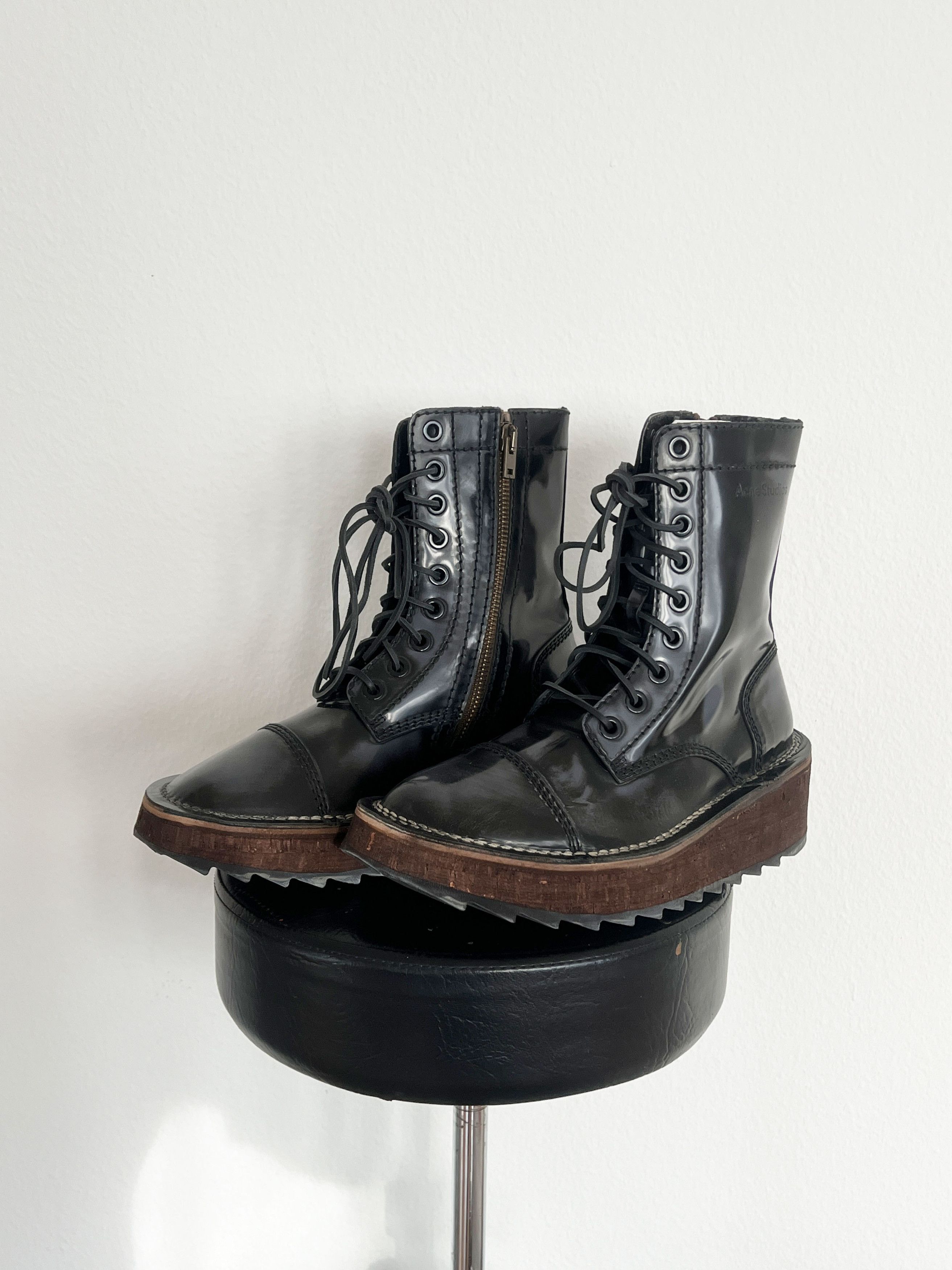 image of Acne Studios Bura Boots in Black Gray, Men's (Size 9)