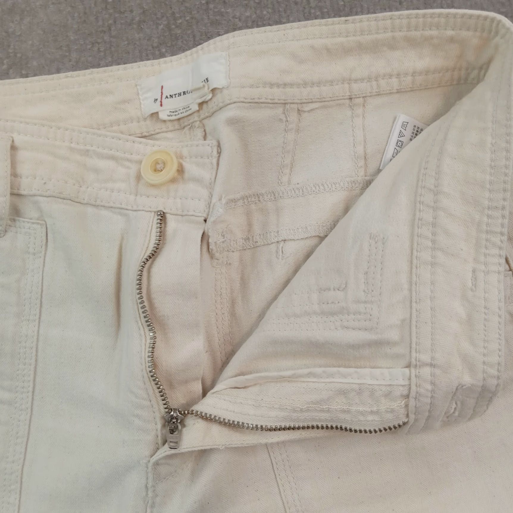 Anthropologie Anthropologie Womens Pants Beige Size 26 30x30 Straight Leg Stretch Size 26" / US 2 / IT 38 - 6 Thumbnail