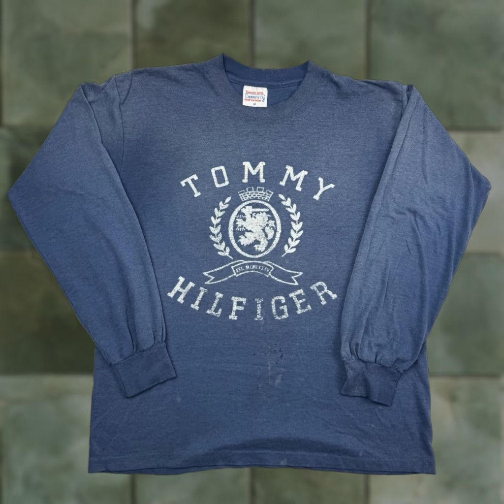 Thrasher VINTAGE Tommy Hilfiger Graphic Long Sleeve T Shirt Adult Medium Blue 80s 90s Mens Size US M / EU 48-50 / 2 - 1 Thumbnail